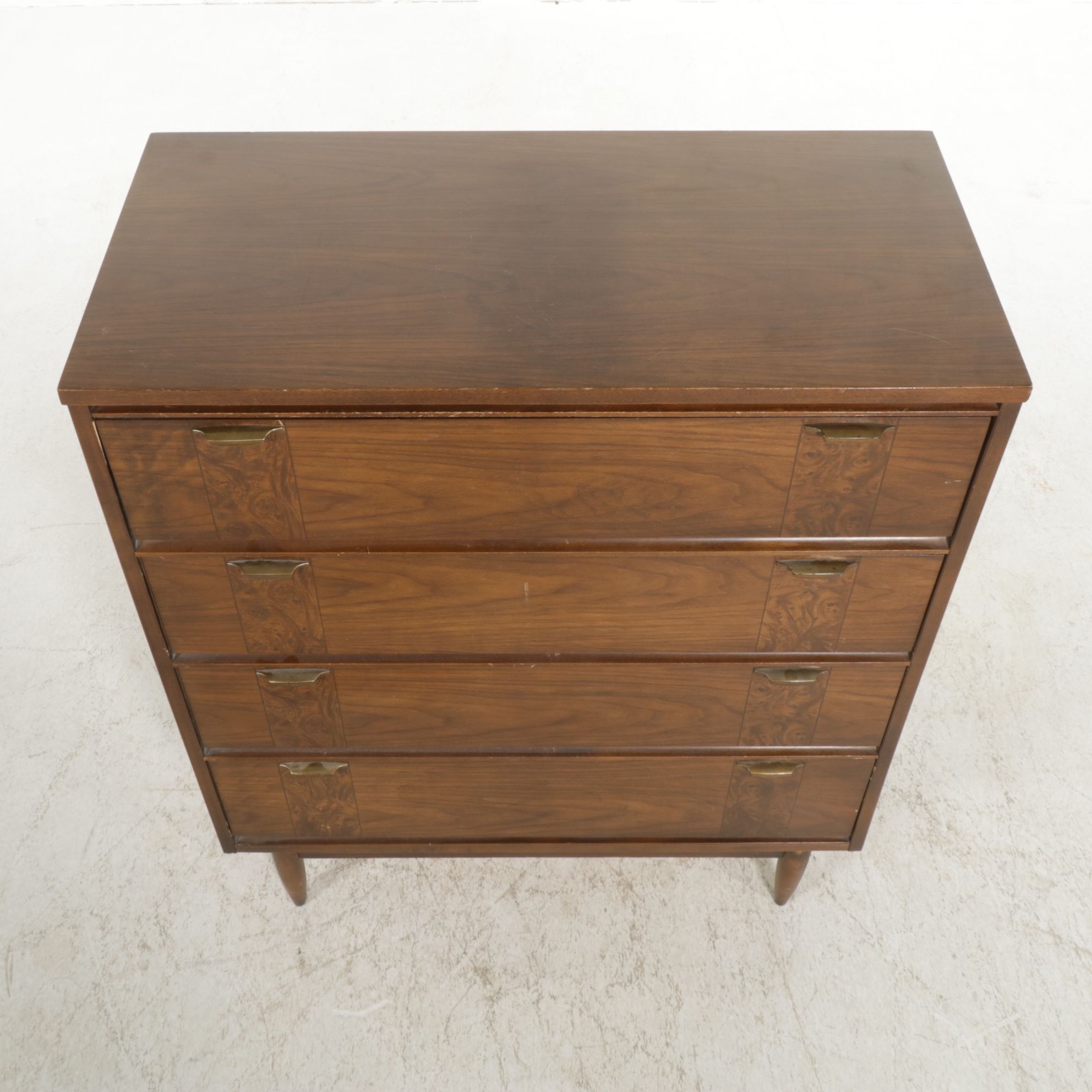 Mid Century Modern Walnut Chest of Drawers, Late 20th Century