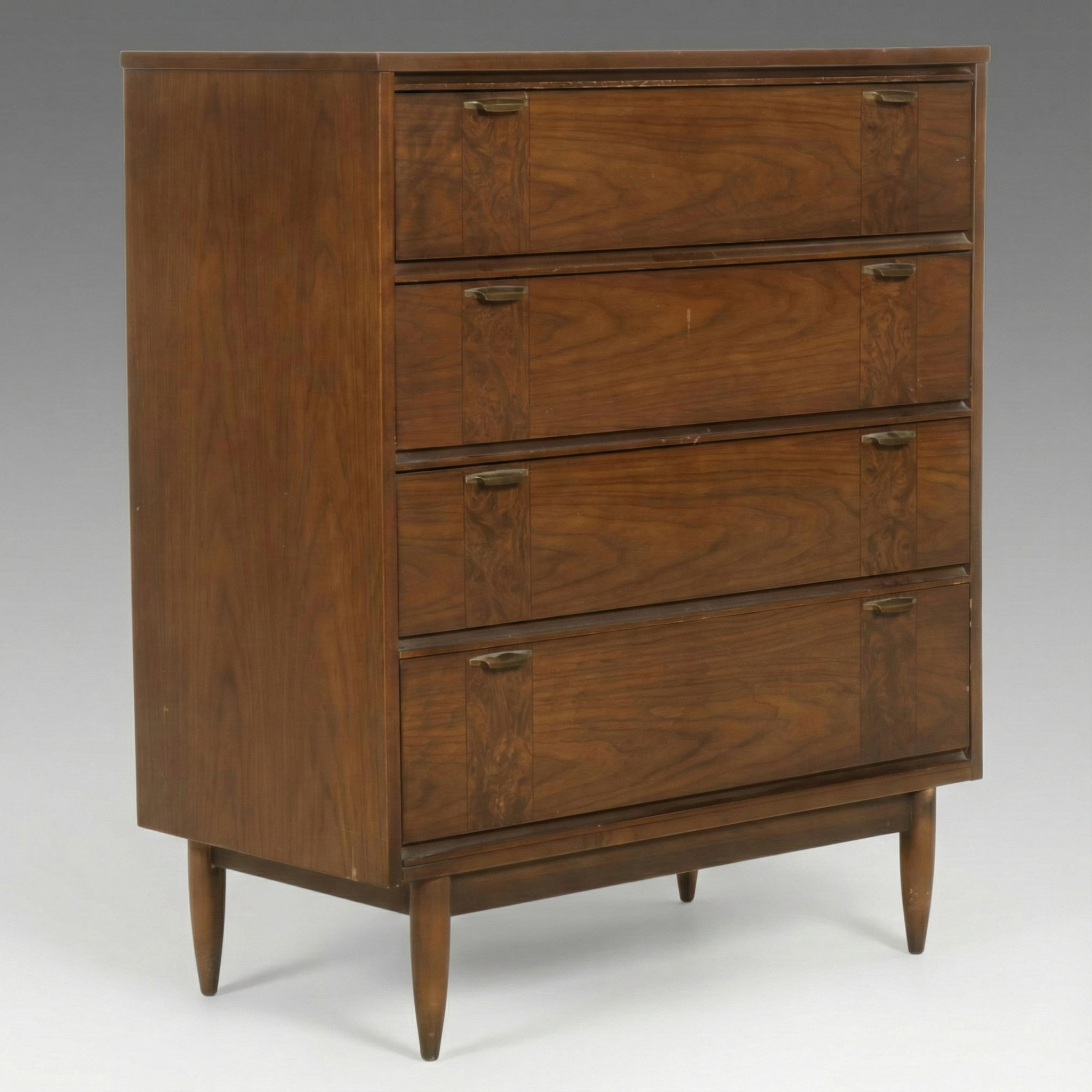 Mid Century Modern Walnut Chest of Drawers, Late 20th Century