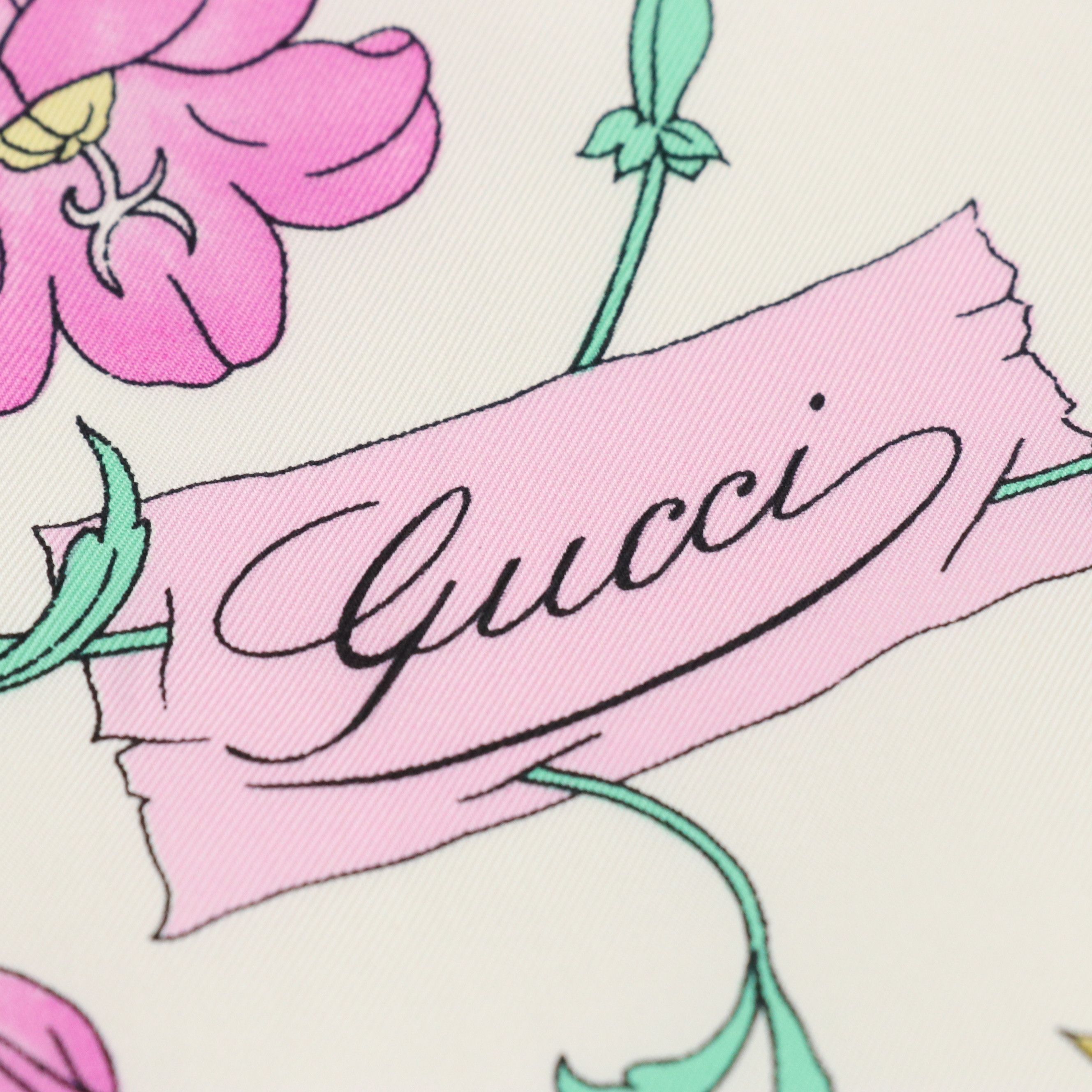 Gucci Flora Print Silk Twill Scarf