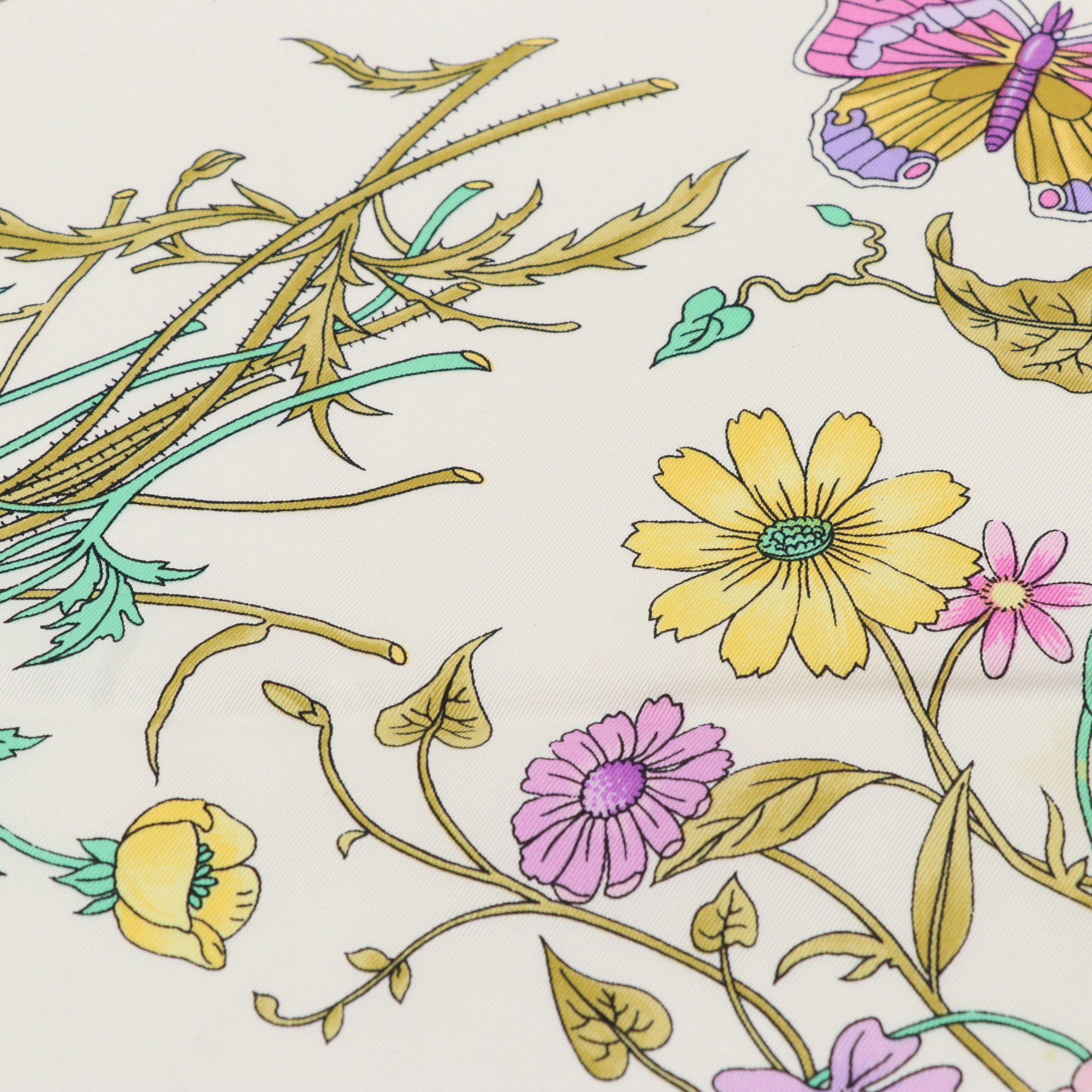 Gucci Flora Print Silk Twill Scarf