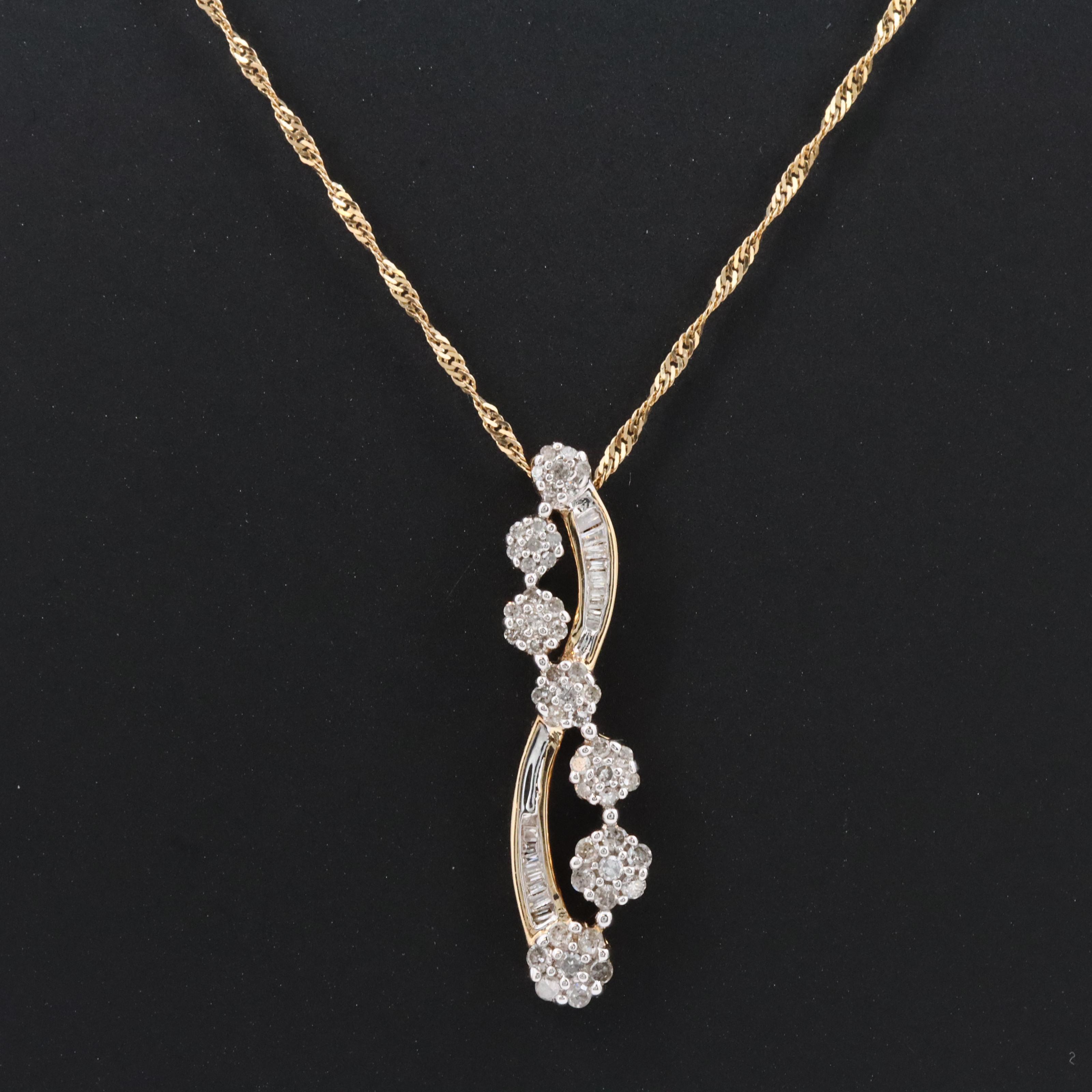 14K 0.57 CTW Diamond Pendant Necklace