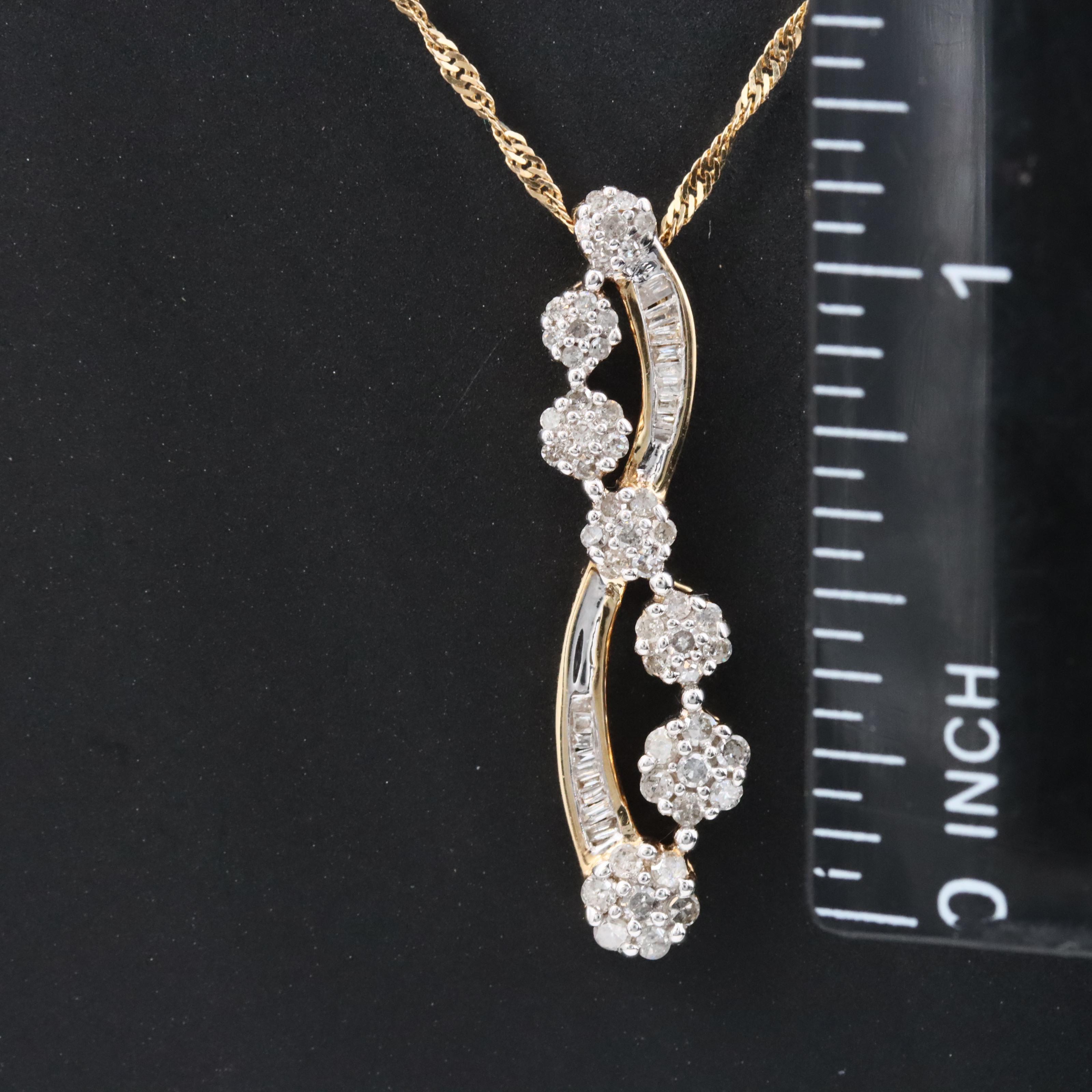 14K 0.57 CTW Diamond Pendant Necklace