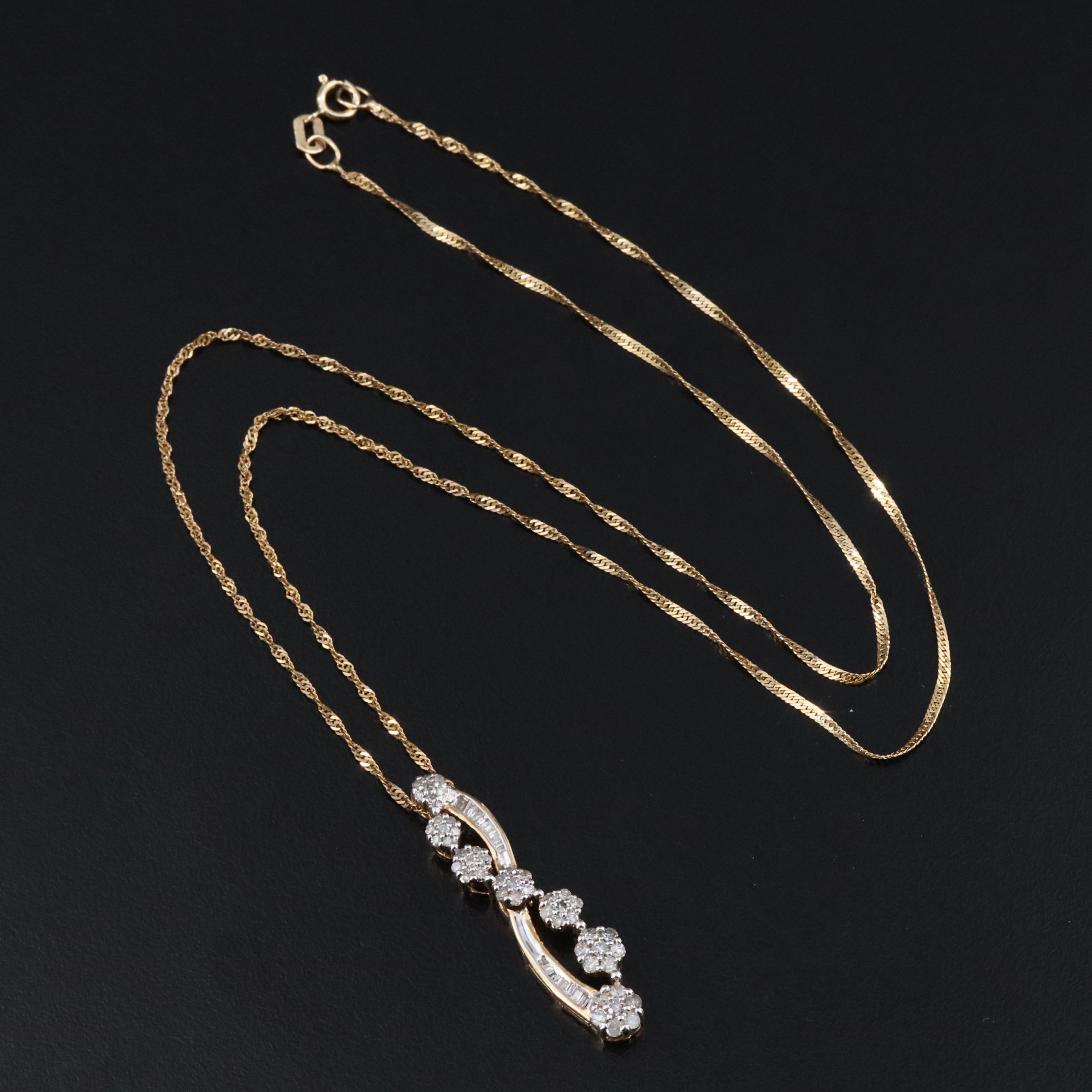 14K 0.57 CTW Diamond Pendant Necklace