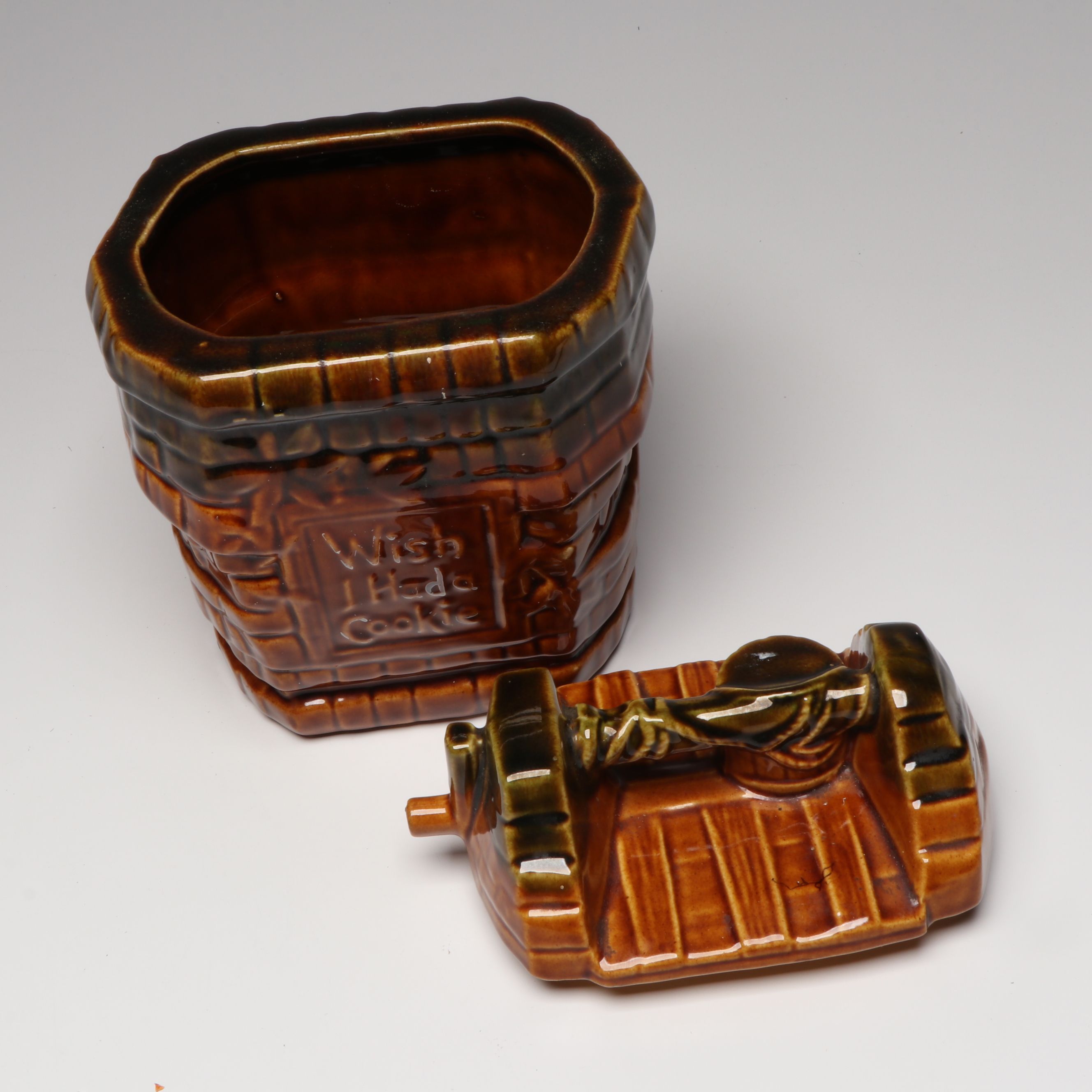 McCoy Wishing Well Cookie Jar with Other Ceramic Teapot, Vases and Bowls