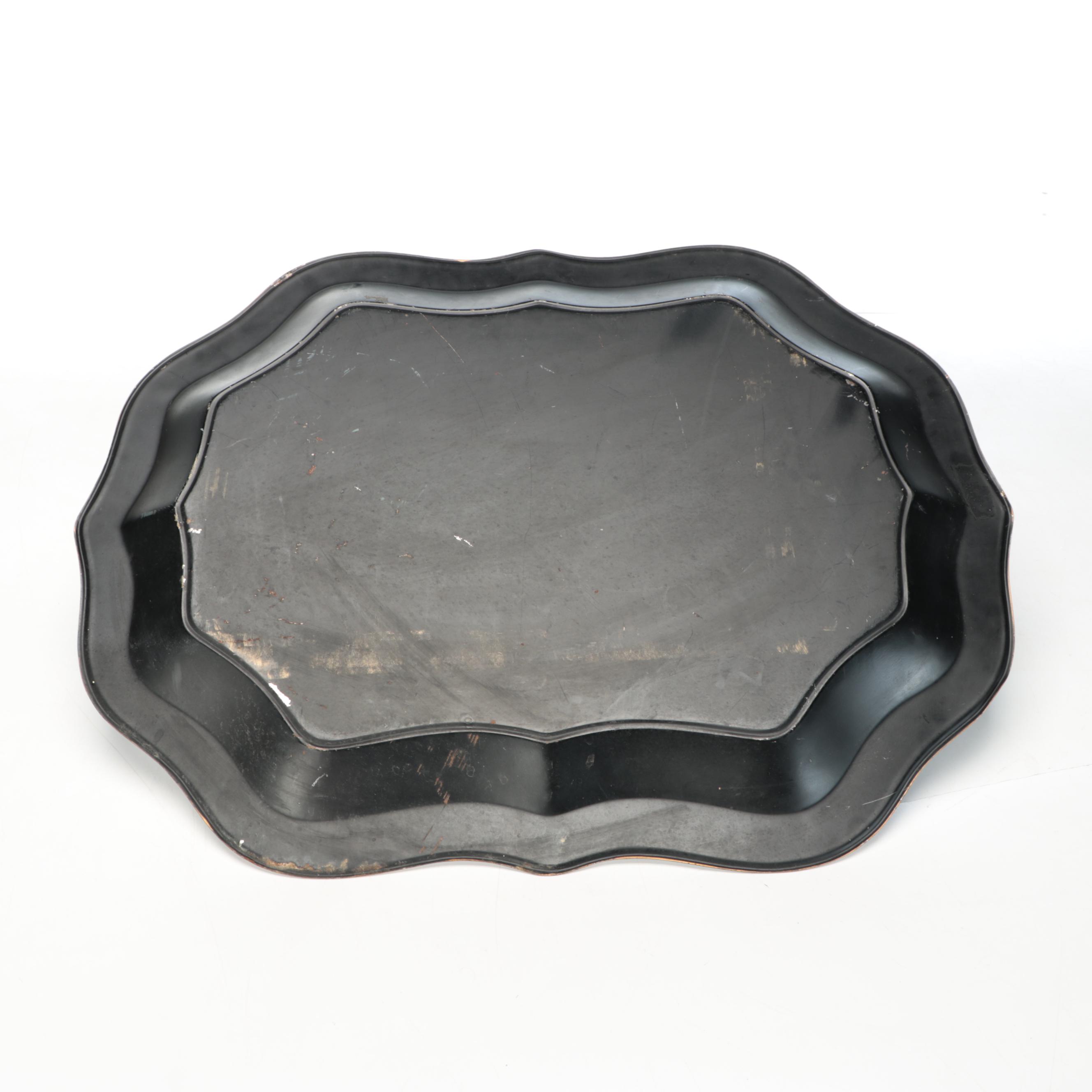 Hand-Painted Floral Toleware Tray