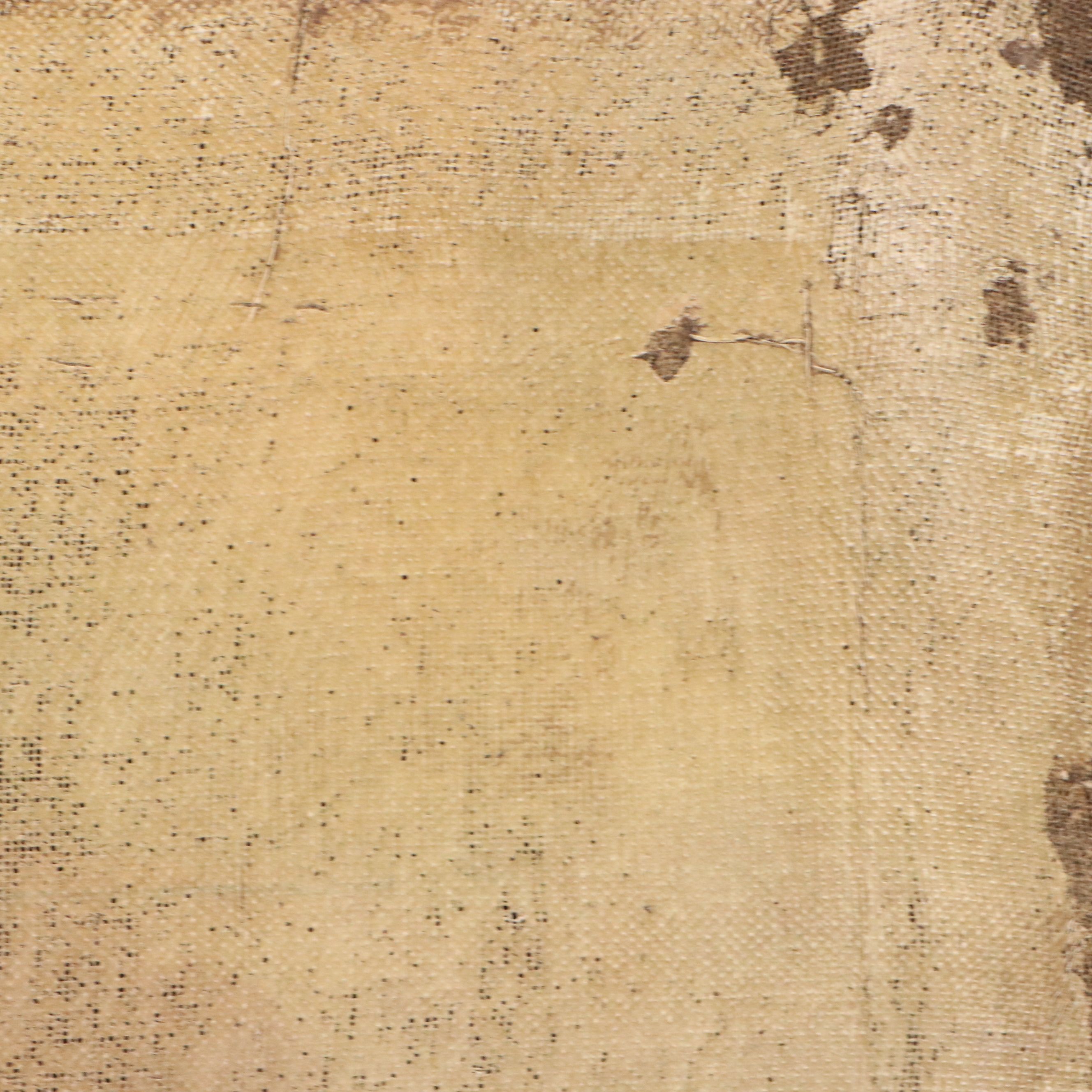 Offset Lithograph of Peacock, Dog and Pigeons in Interior Scene