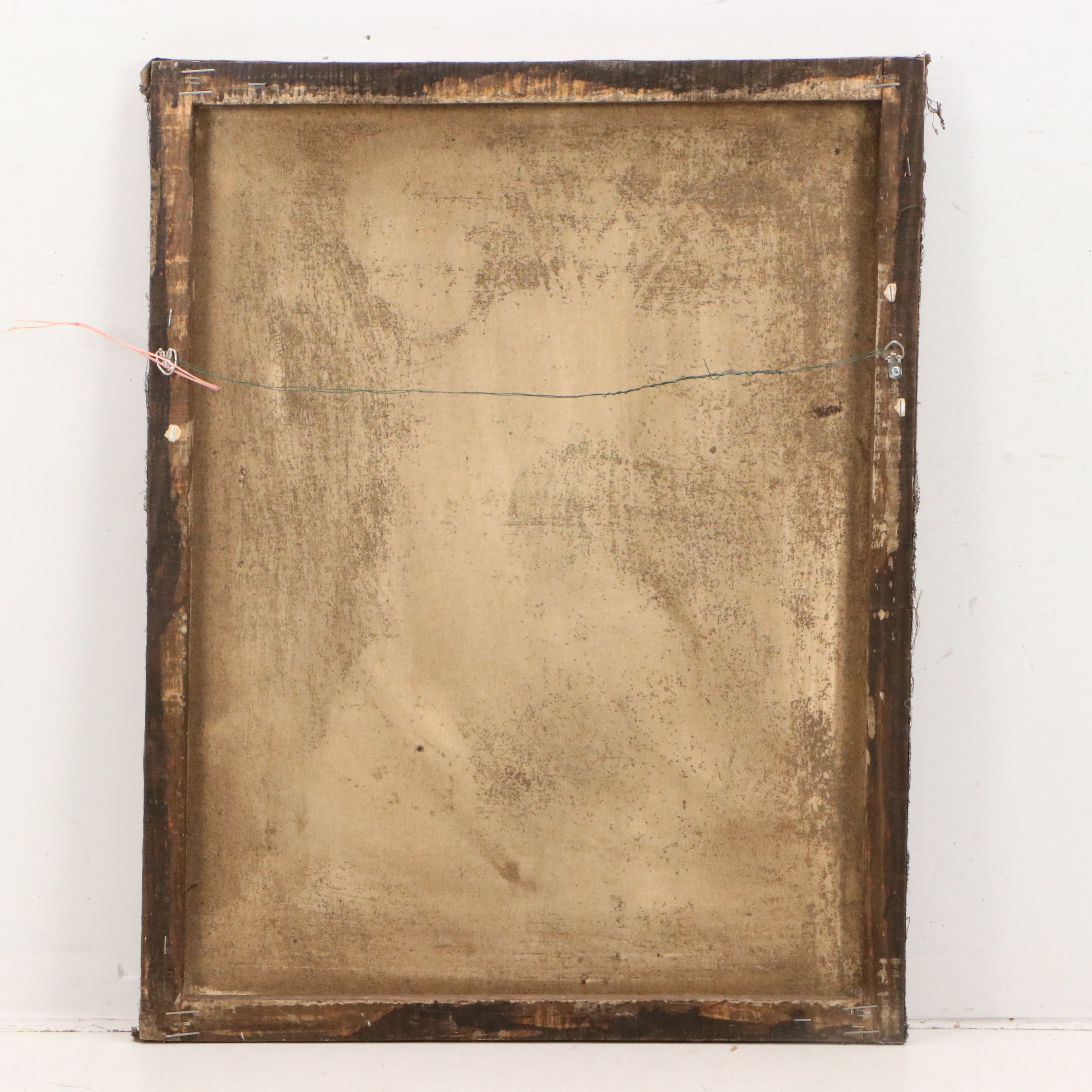 Offset Lithograph of Peacock, Dog and Pigeons in Interior Scene