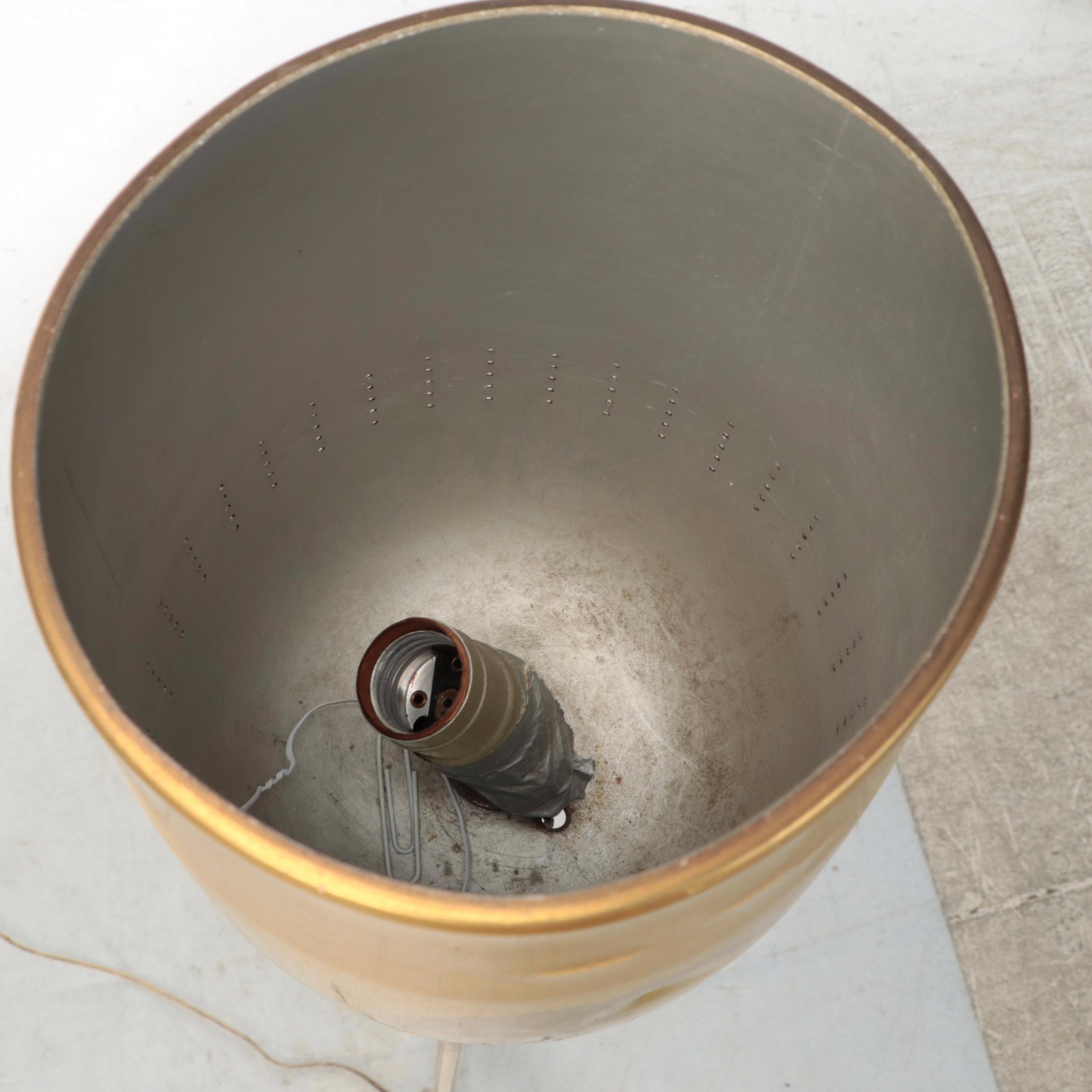 Mid Century Modern Brass Finish Torchiere Floor Lamp