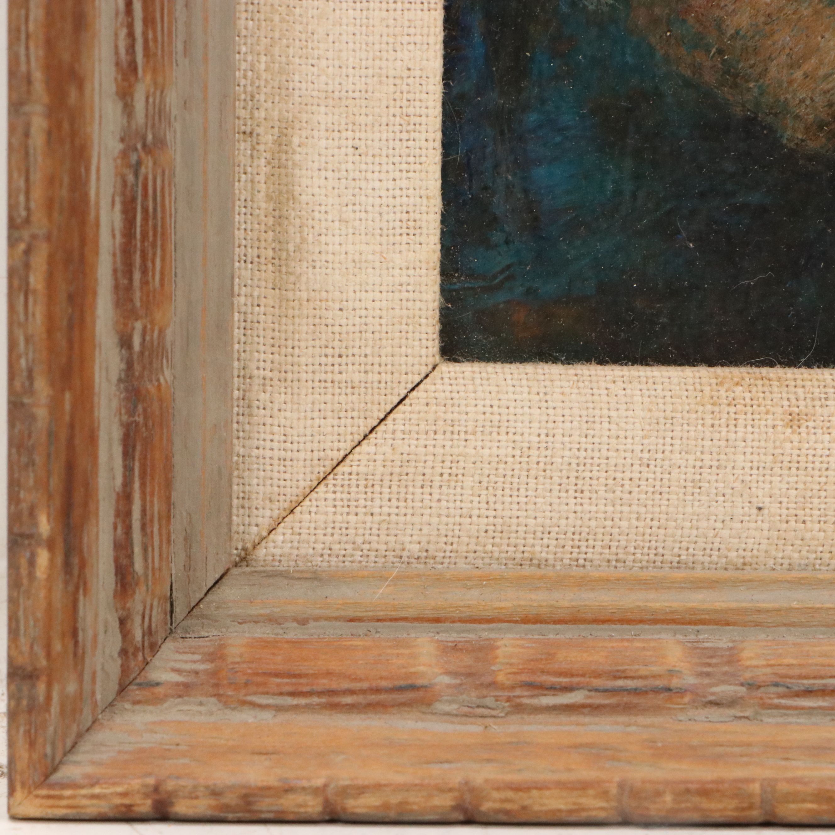 Oil Painting of Two Children Holding White Dove