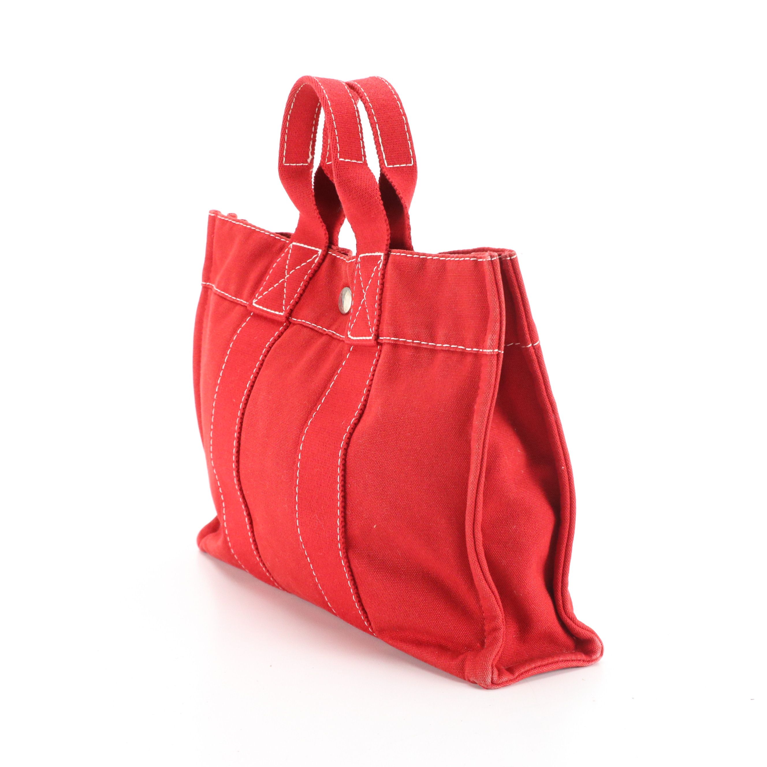 Hermès Fourre-Tout PM in Red Cotton Canvas