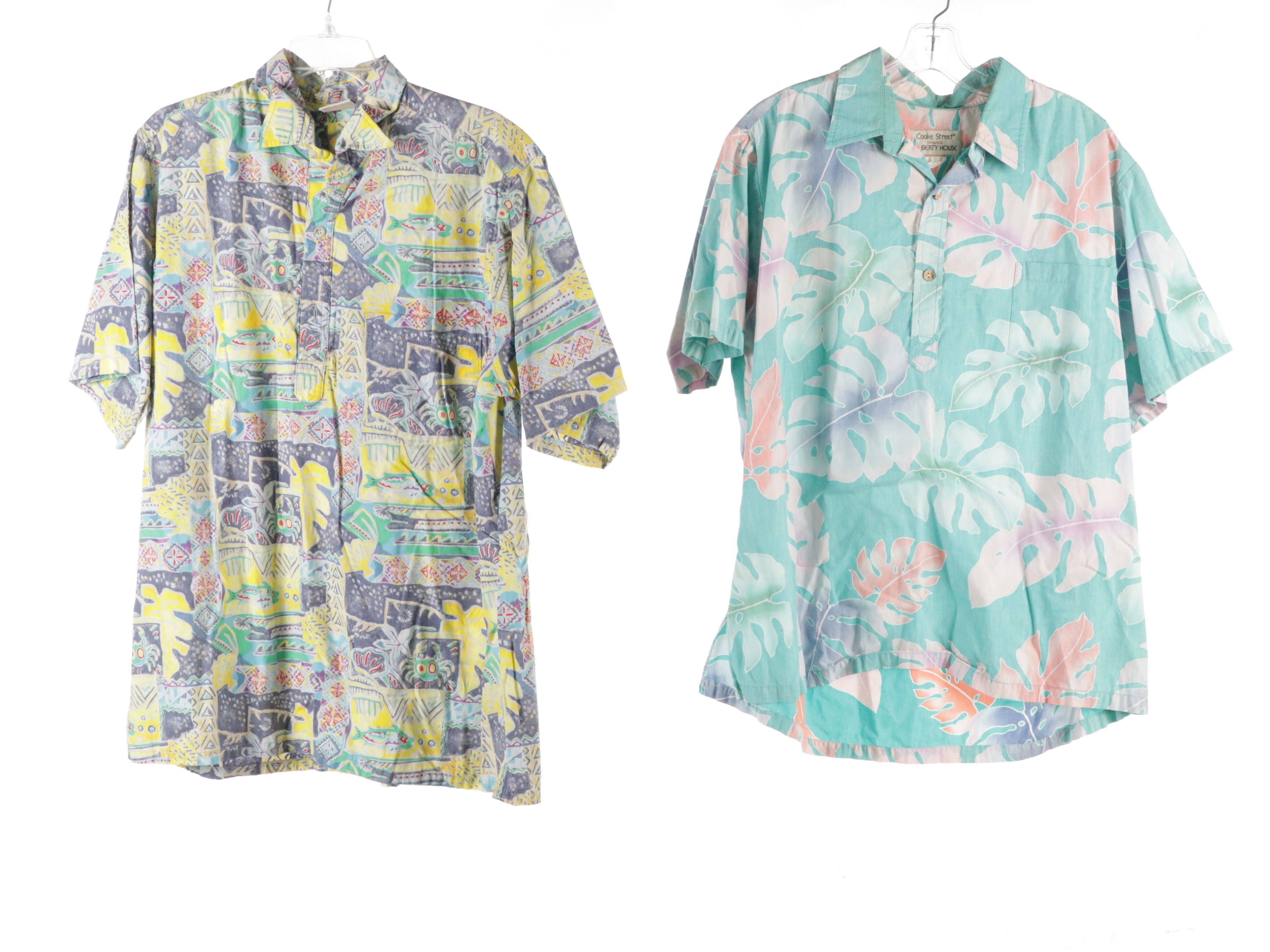 Men's Vintage Hawaiian Shirts Featuring Go Barefoot and The Hawaiian Original