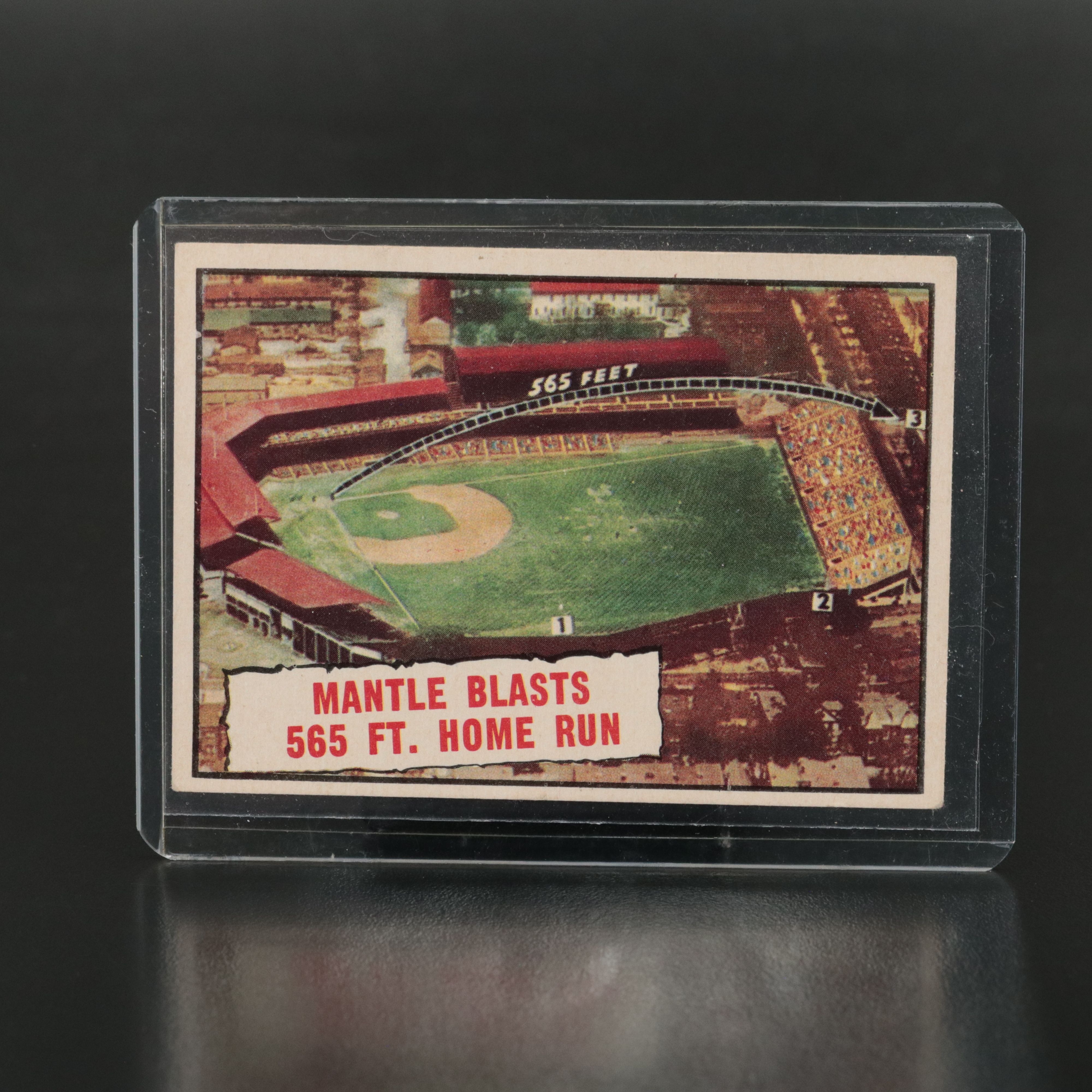 1961 Topps Mickey Mantle Baseball Thrills Card