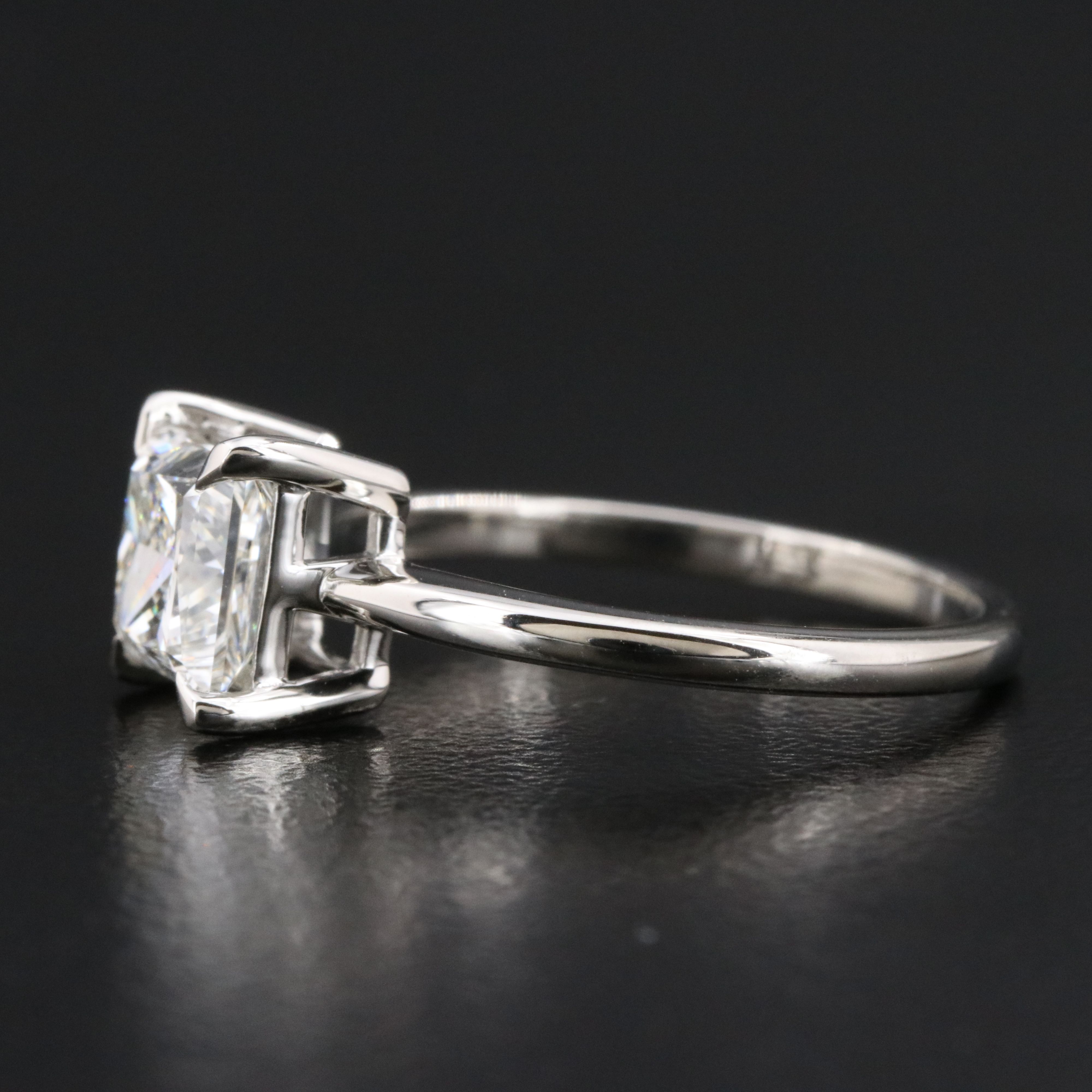 Platinum 1.53 CT Diamond Solitaire Ring with GIA Report