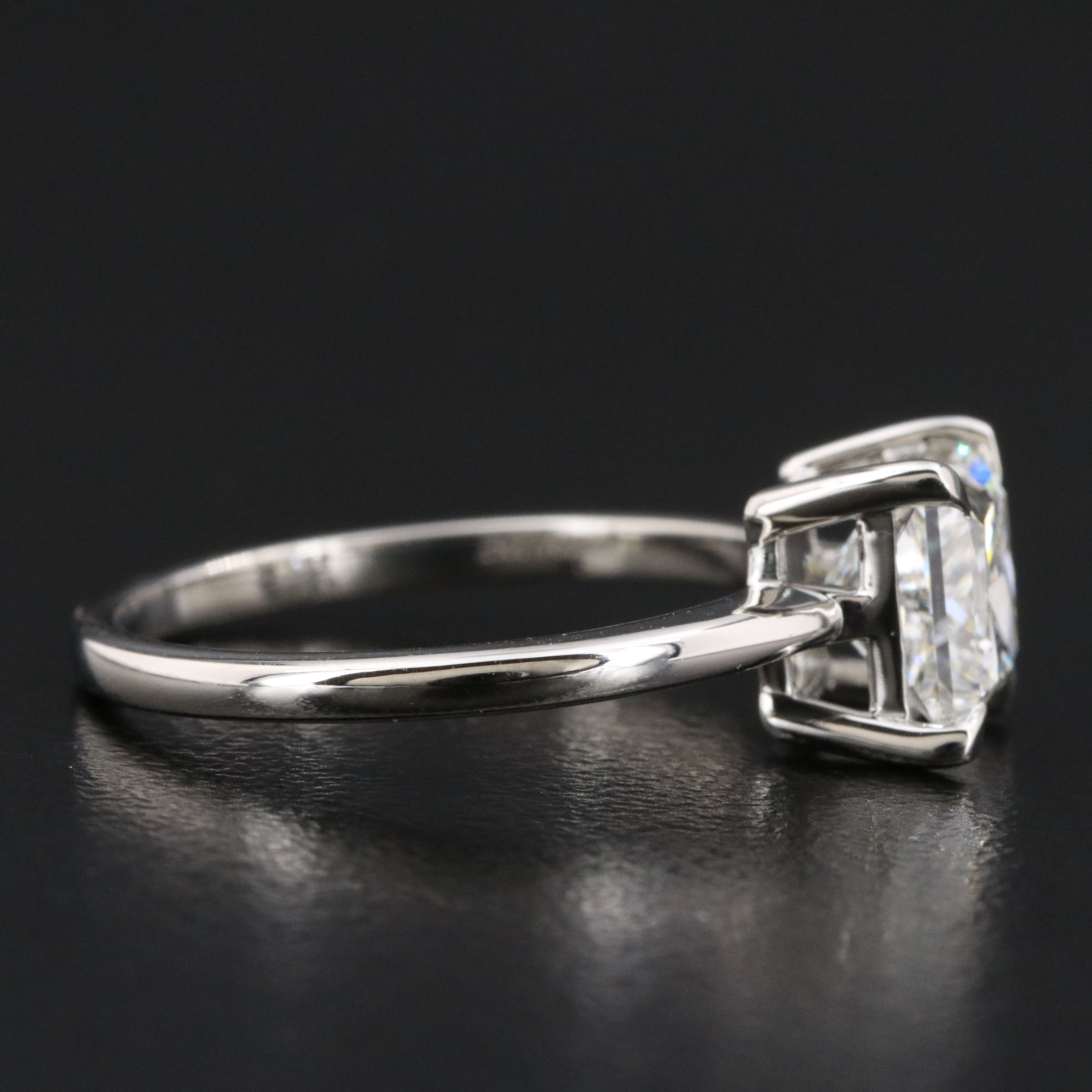 Platinum 1.53 CT Diamond Solitaire Ring with GIA Report