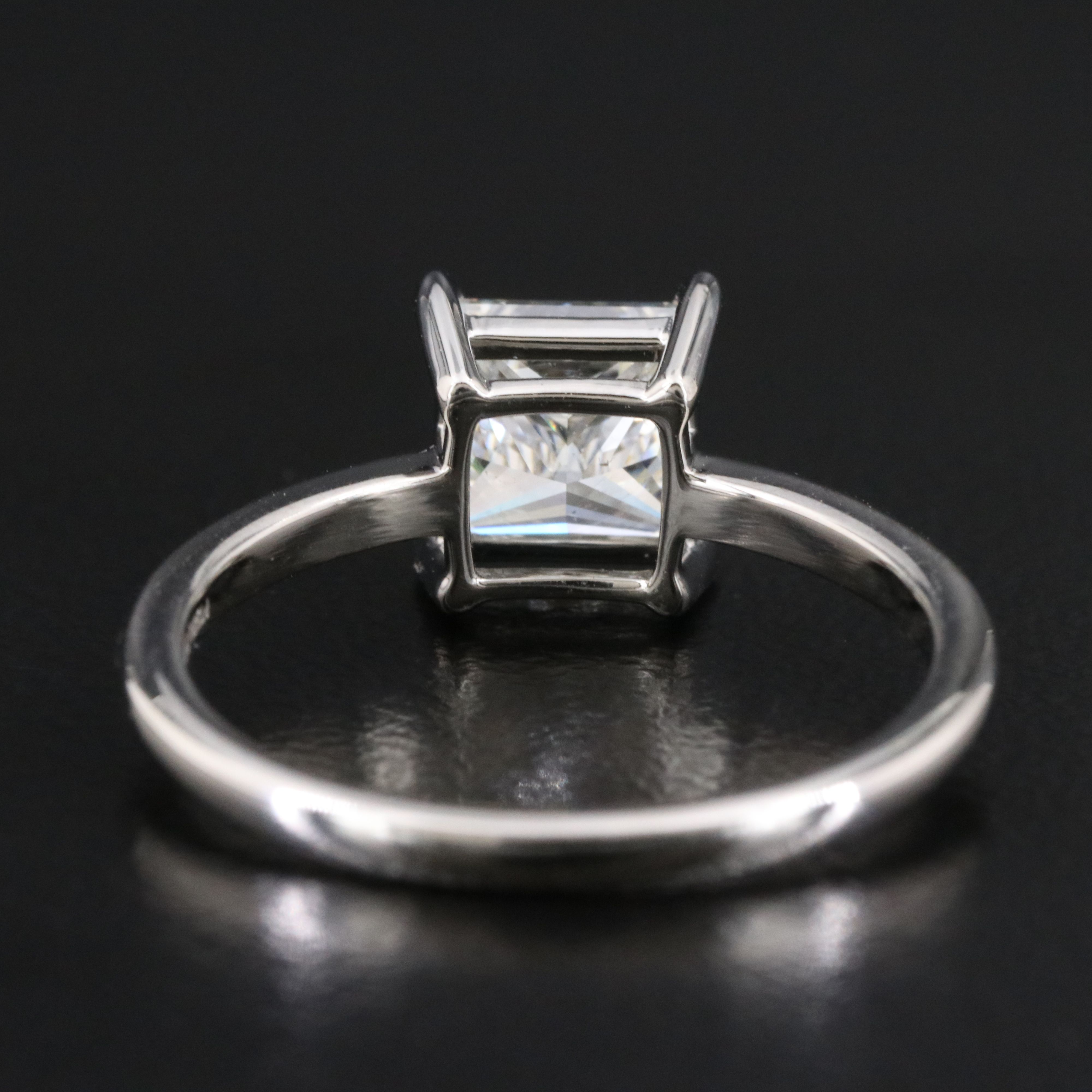 Platinum 1.53 CT Diamond Solitaire Ring with GIA Report