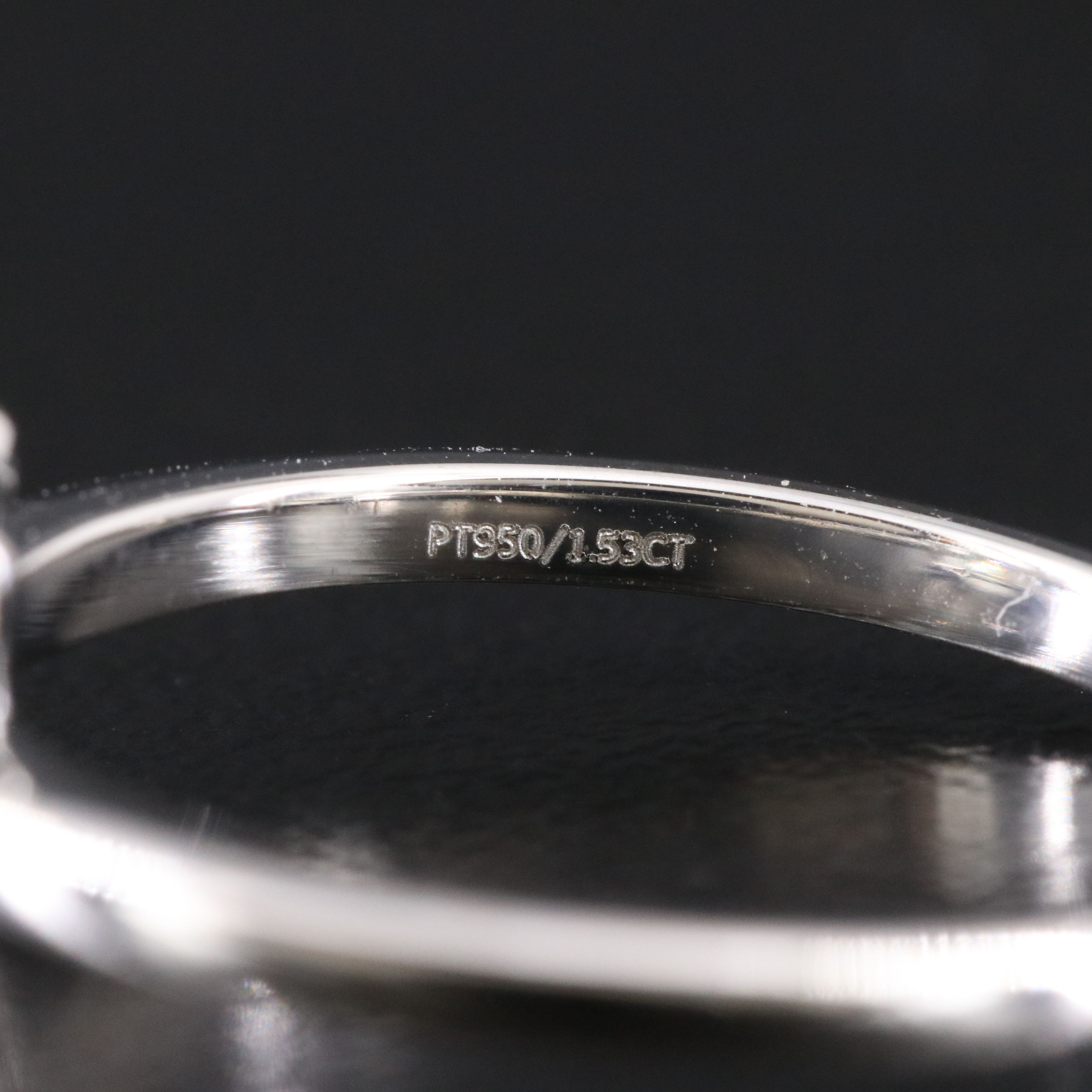 Platinum 1.53 CT Diamond Solitaire Ring with GIA Report