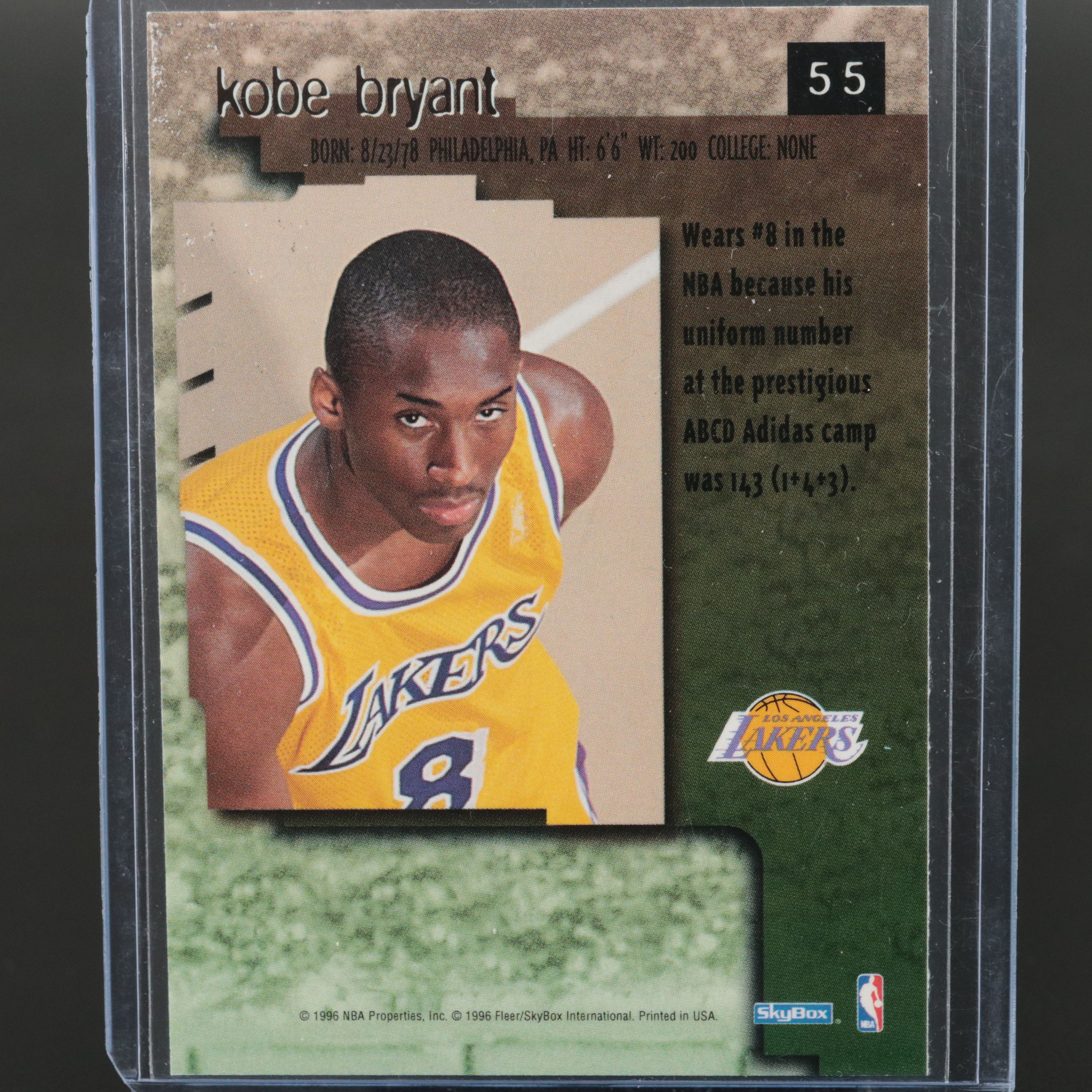 1996 Skybox Premium Kobe Bryant Los Angeles Lakers Rookie Card