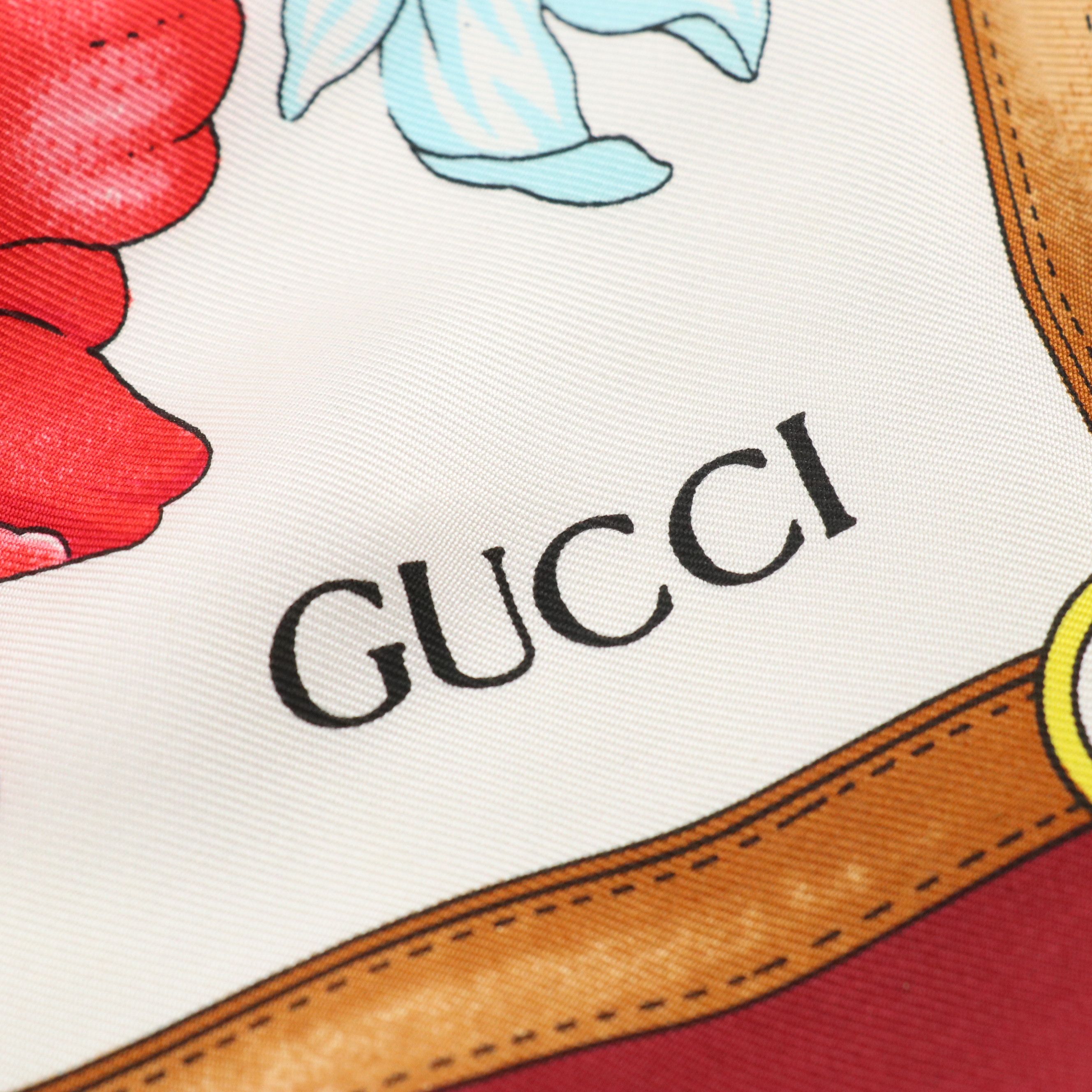 Gucci Flora Printed Silk Scarf