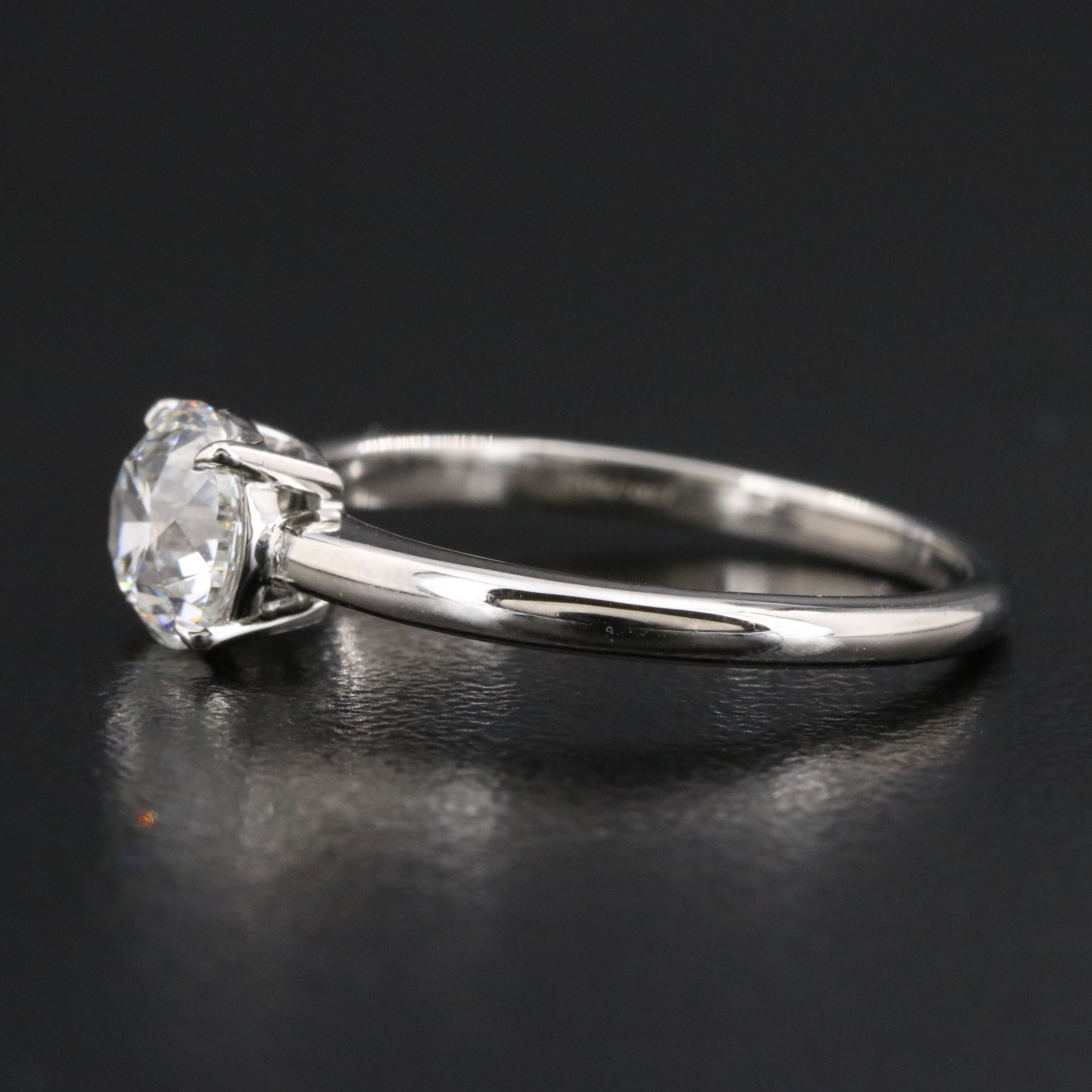 Platinum 1.00 CT Diamond Solitaire Ring with GIA Report