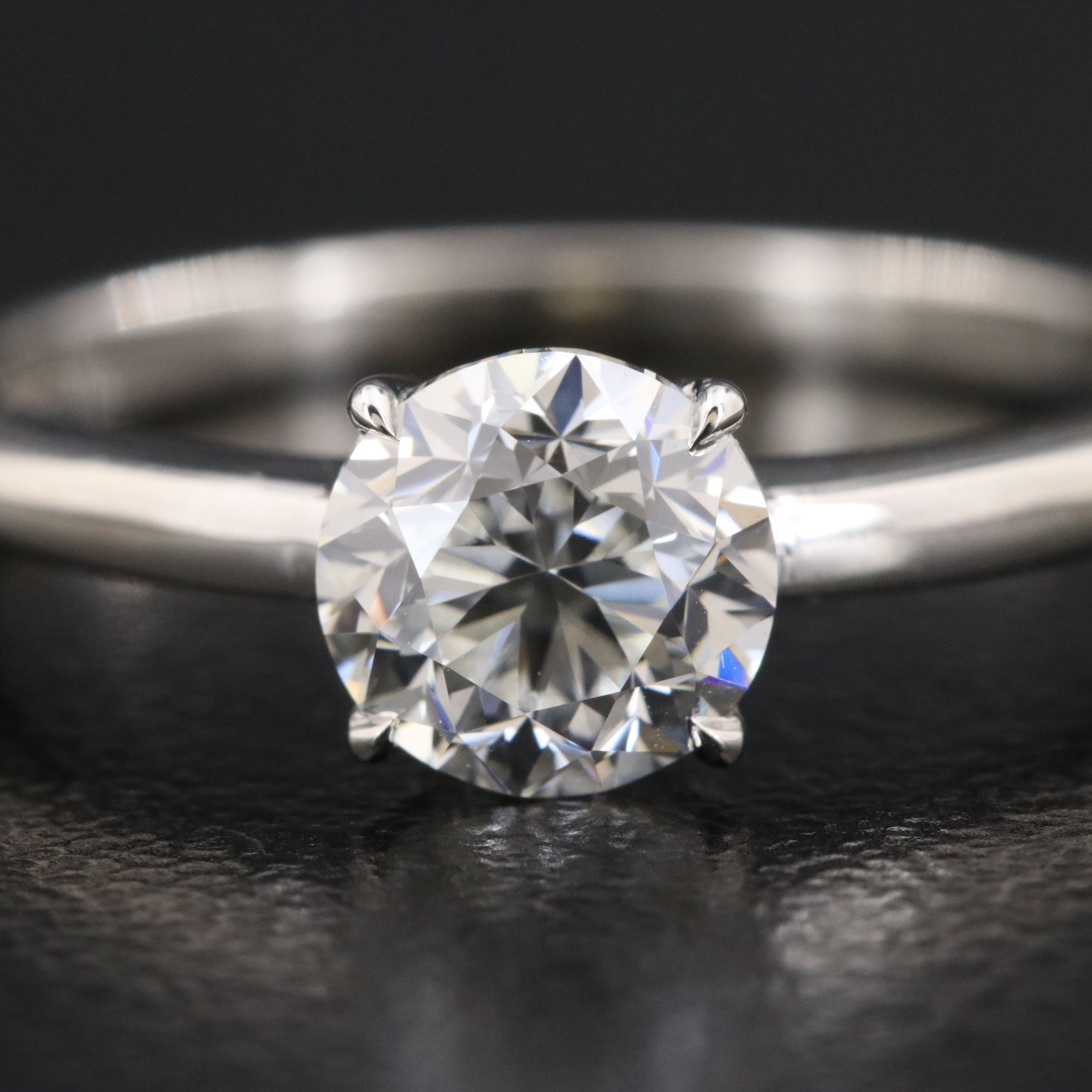 Platinum 1.00 CT Diamond Solitaire Ring with GIA Report