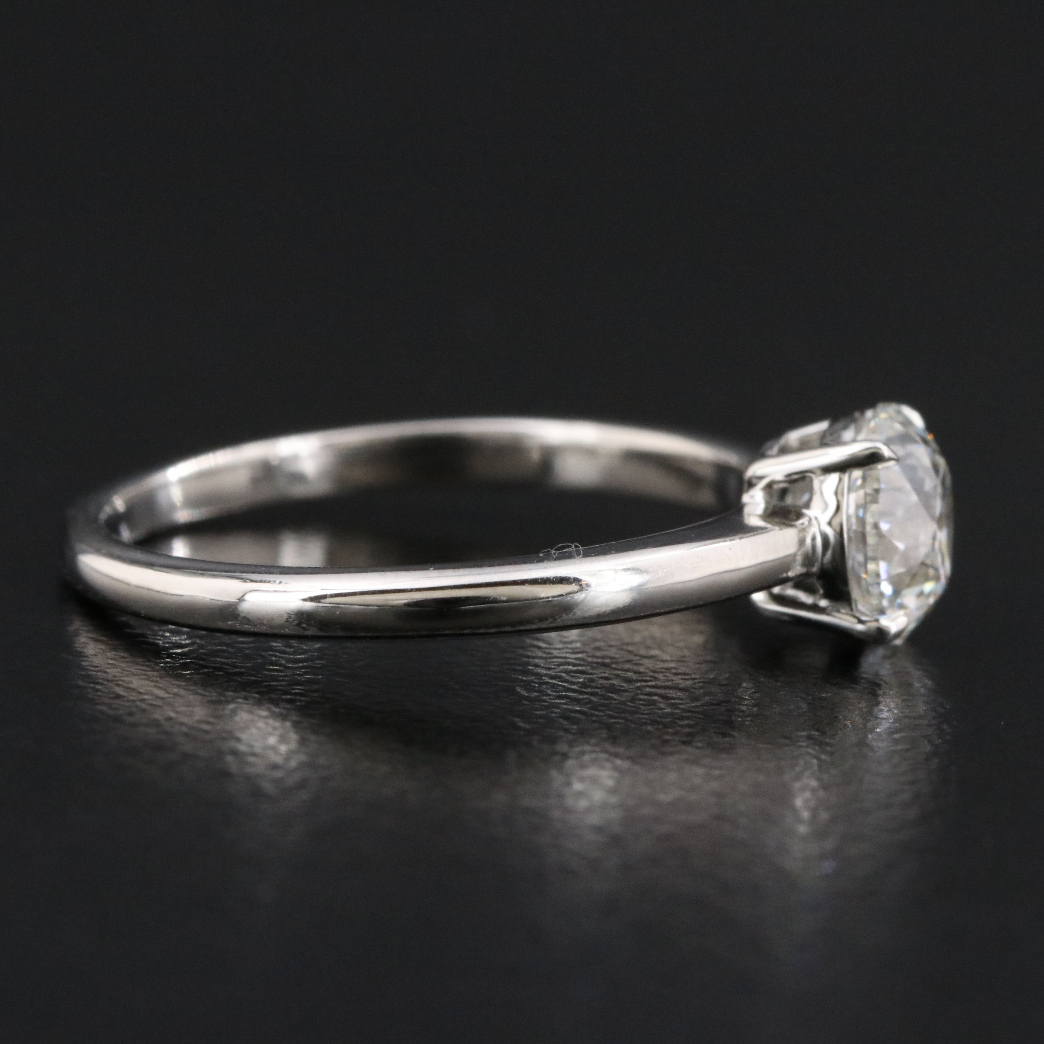 Platinum 1.00 CT Diamond Solitaire Ring with GIA Report