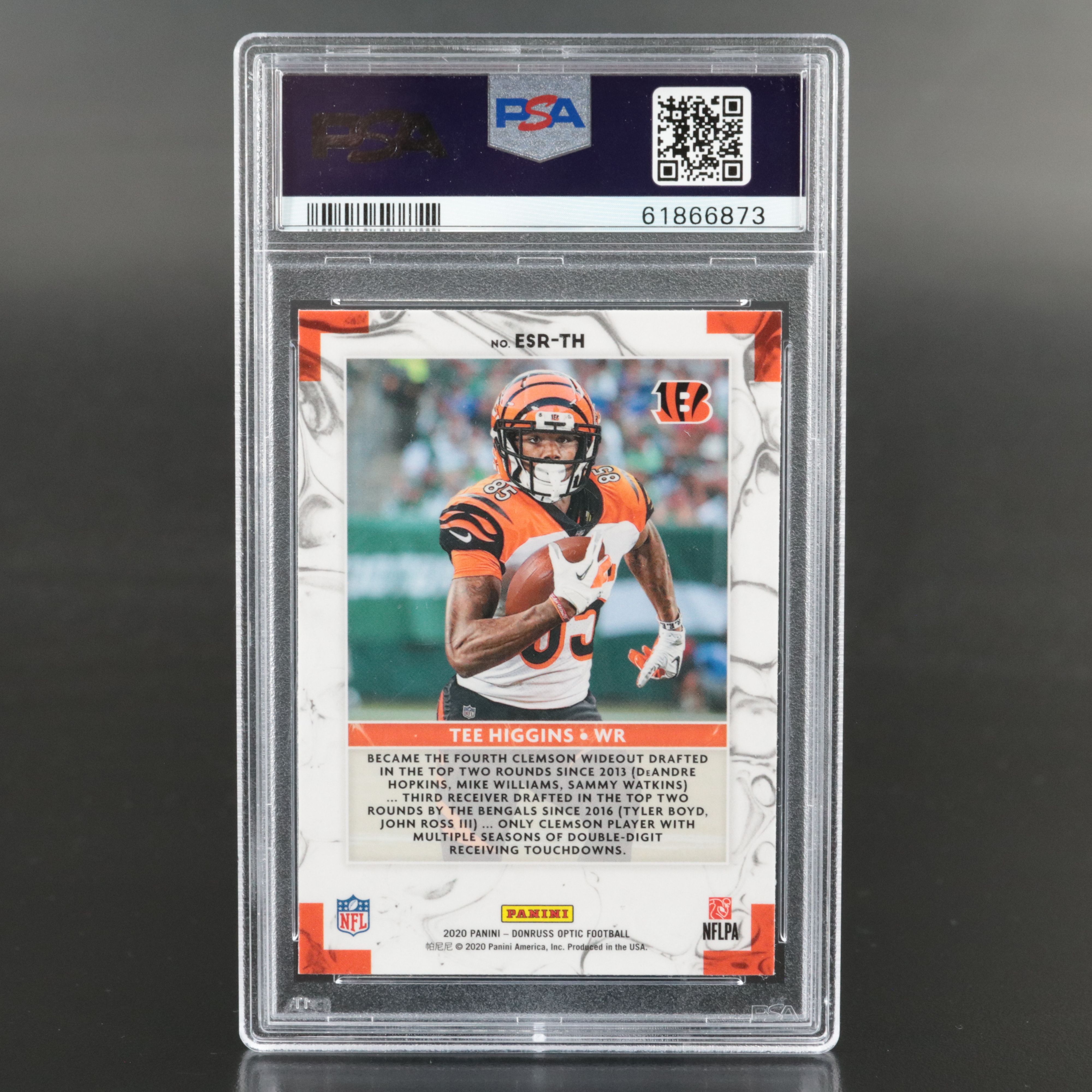 2020 Donruss Optic Tee Higgins Elite Series Rookie Football Card Graded PSA 10