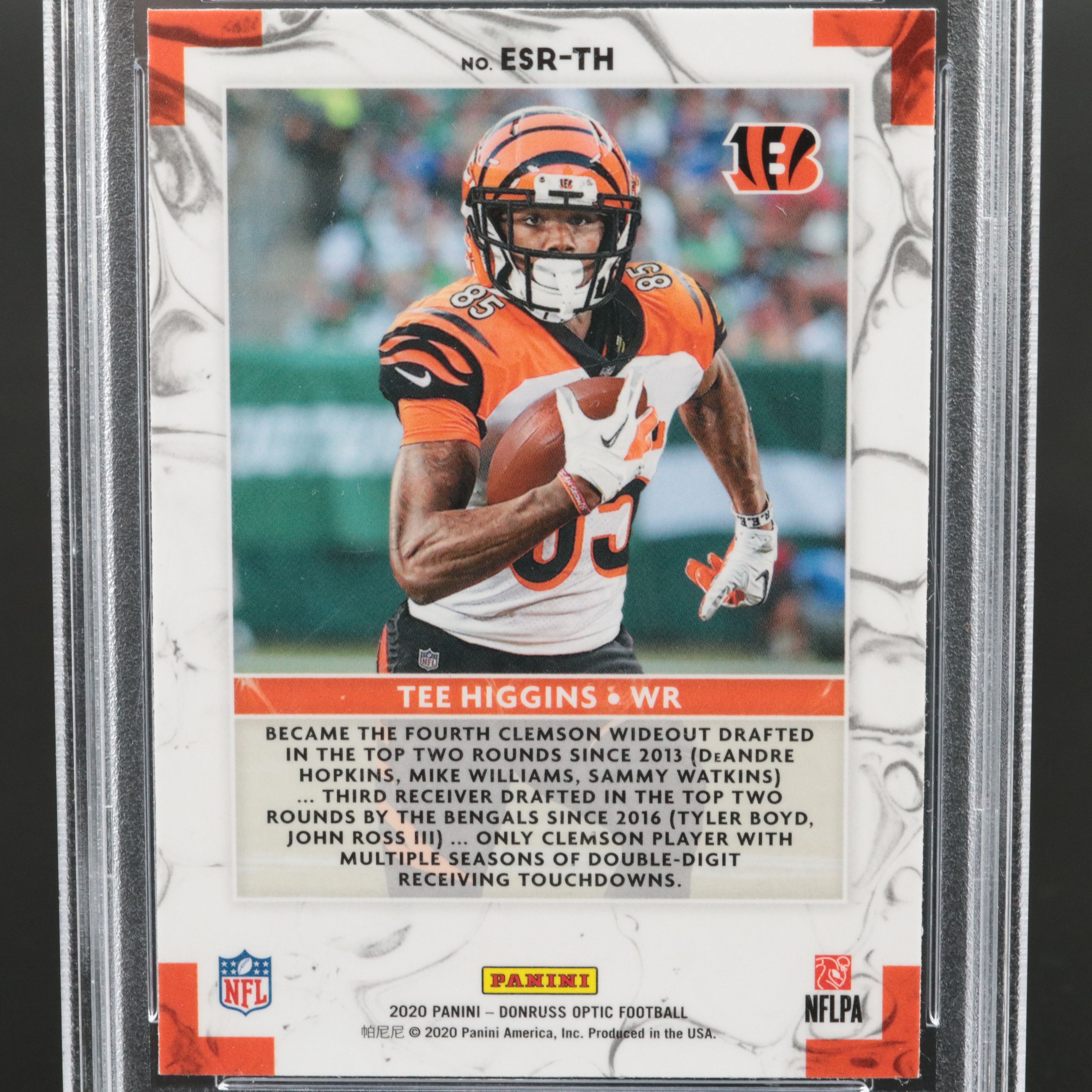 2020 Donruss Optic Tee Higgins Elite Series Rookie Football Card Graded PSA 10