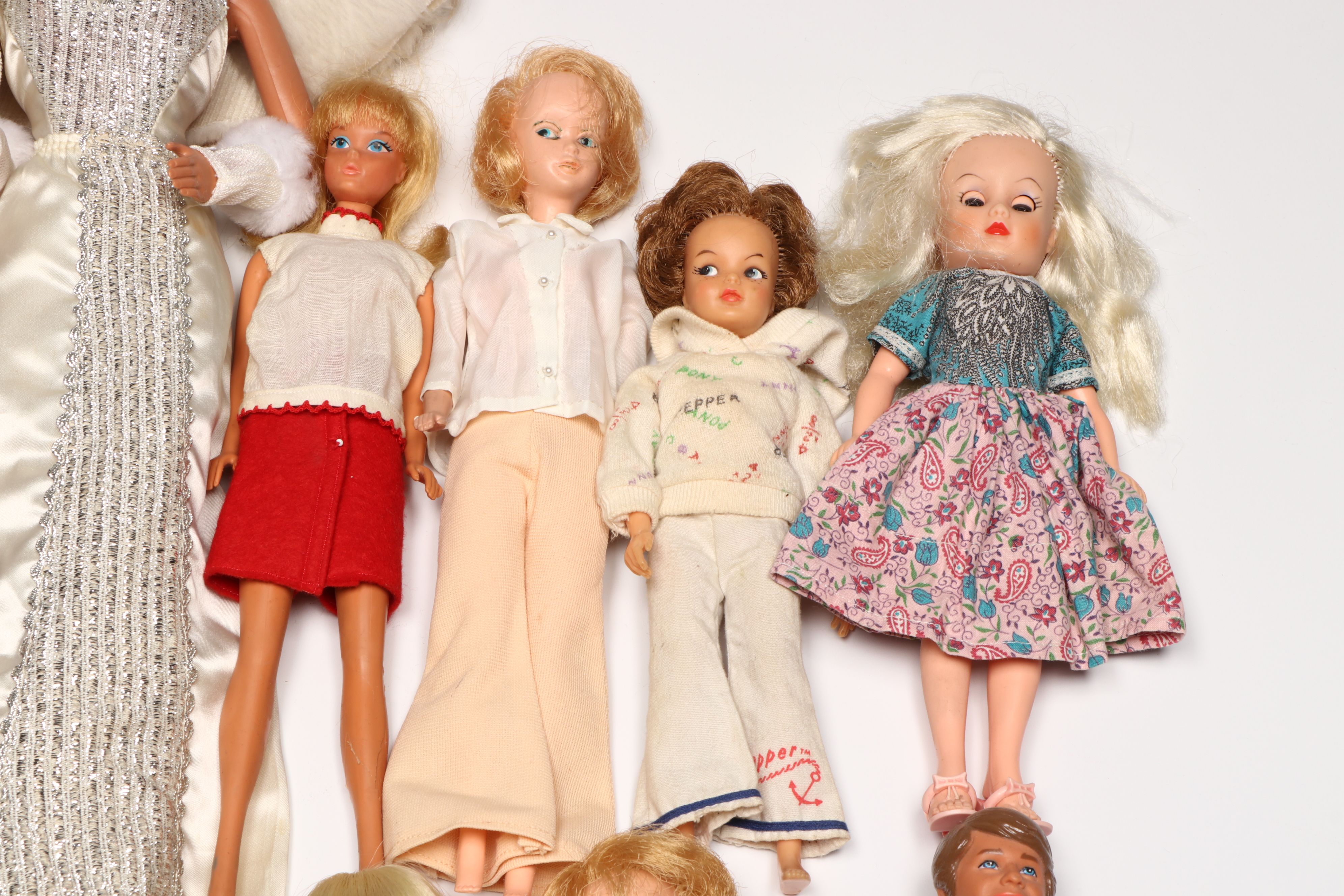 Mattel "Supersize Barbie" with Other Vintage Dolls and Accessories