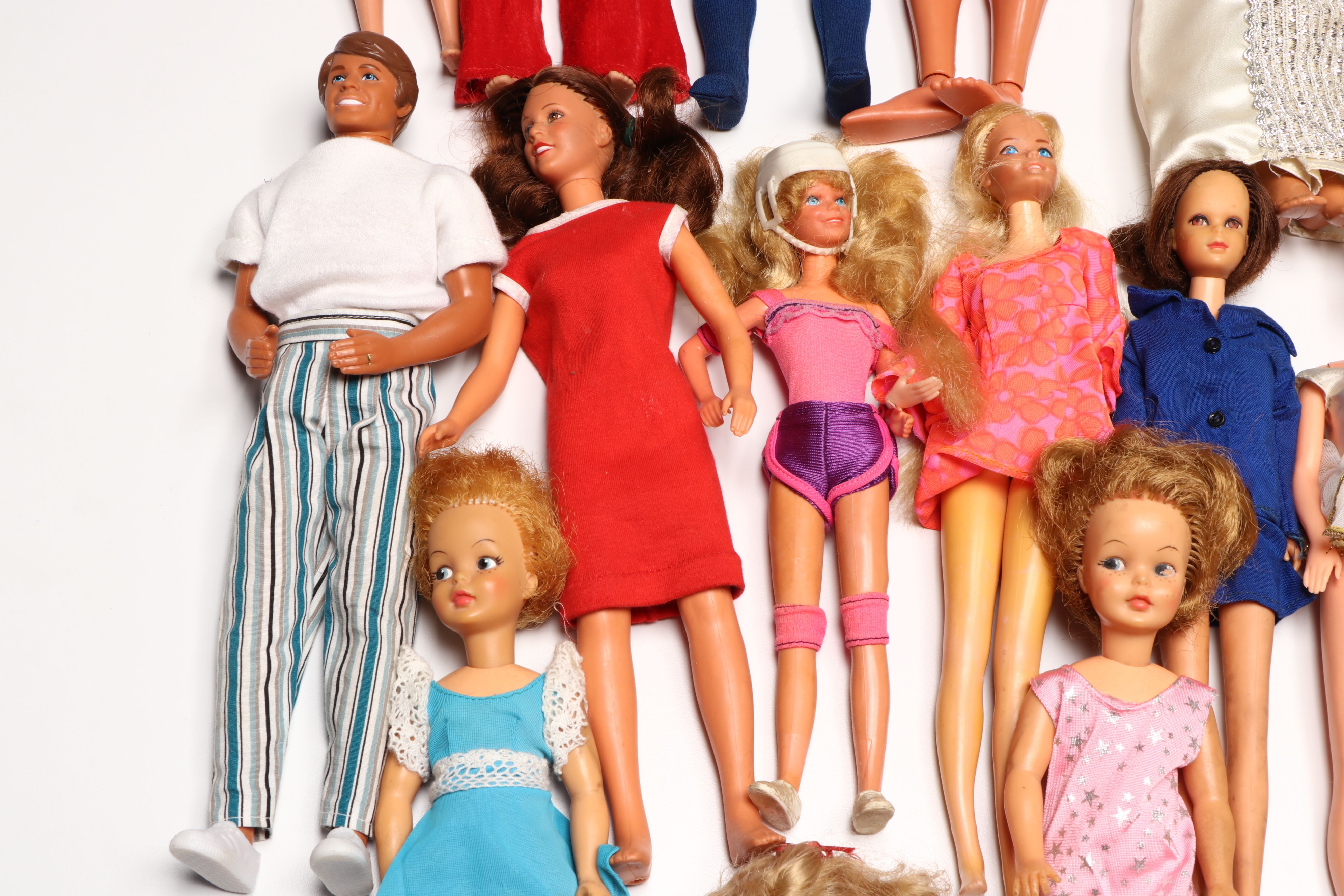 Mattel "Supersize Barbie" with Other Vintage Dolls and Accessories