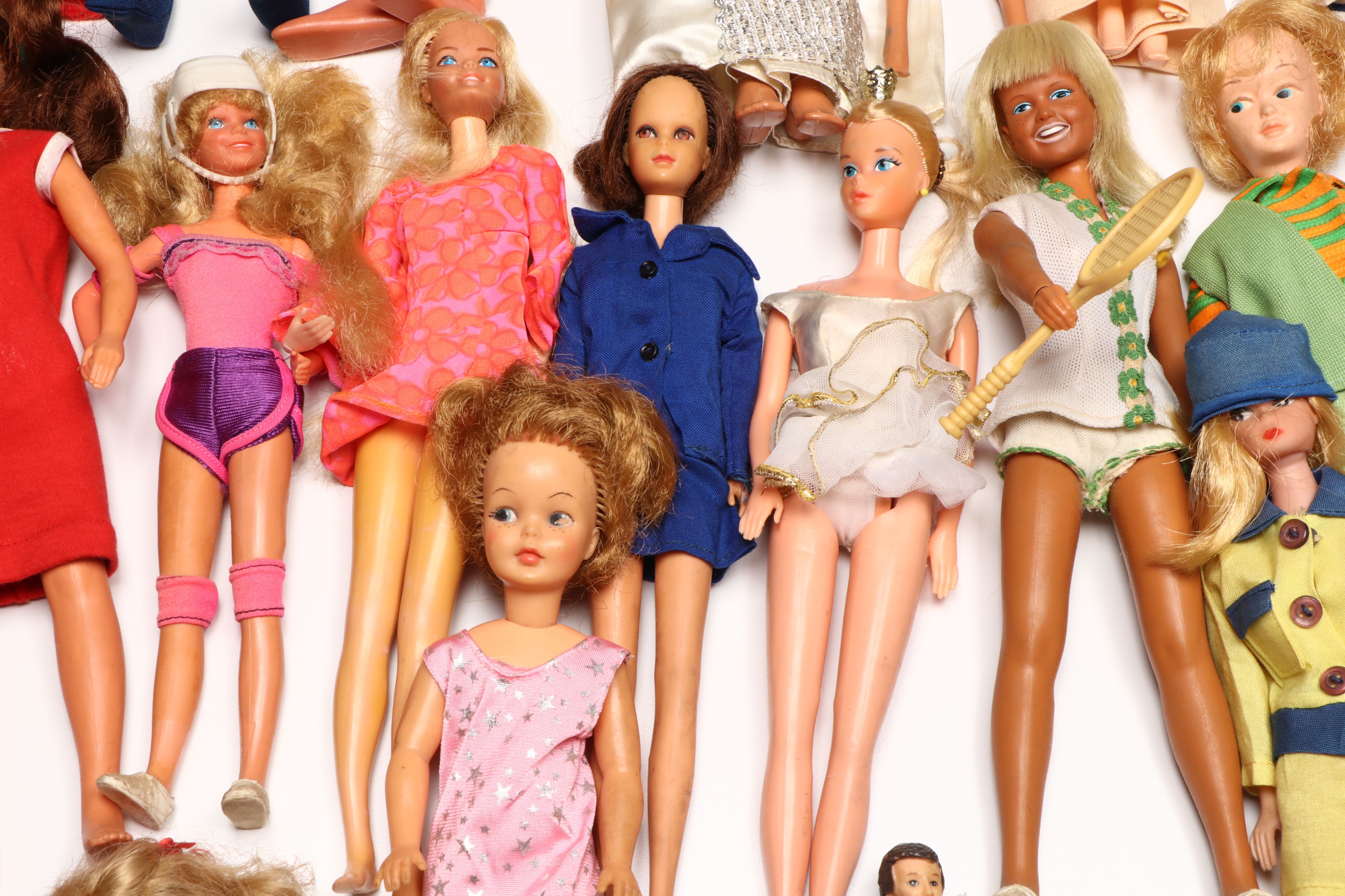 Mattel "Supersize Barbie" with Other Vintage Dolls and Accessories