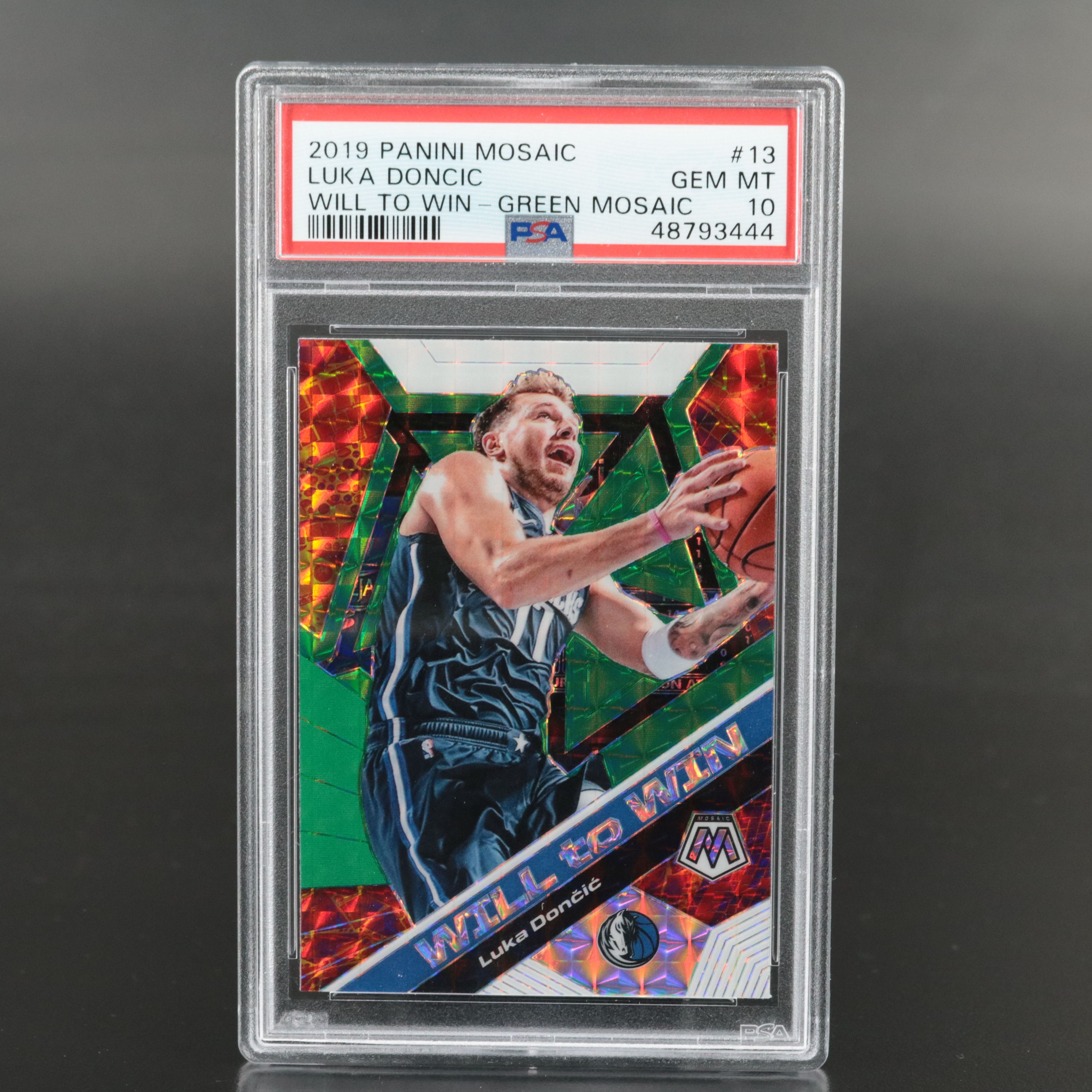 2019 Mosaic Luka Doncic Will To Win Green Prizm Basketball Card Graded PSA 10