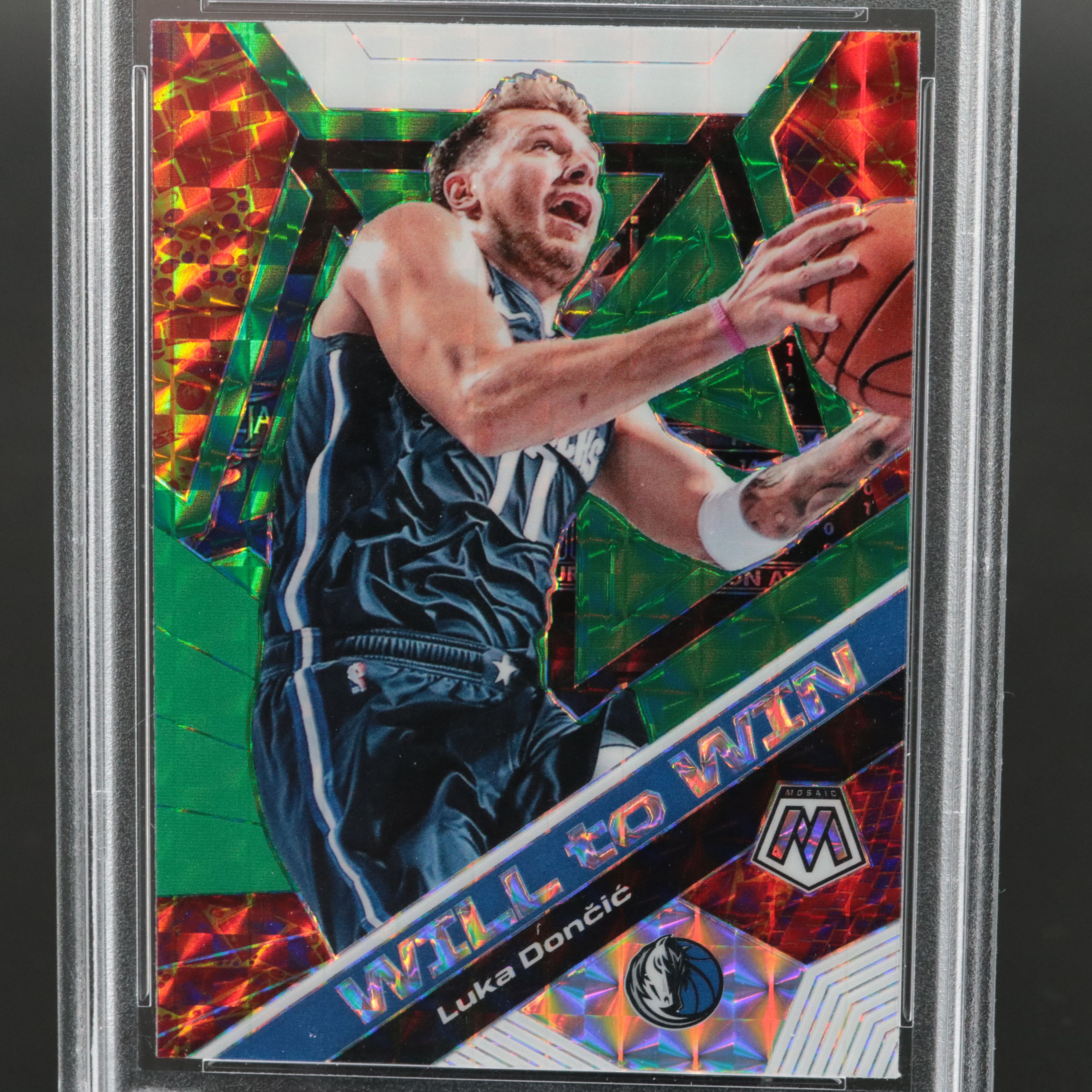 2019 Mosaic Luka Doncic Will To Win Green Prizm Basketball Card Graded PSA 10
