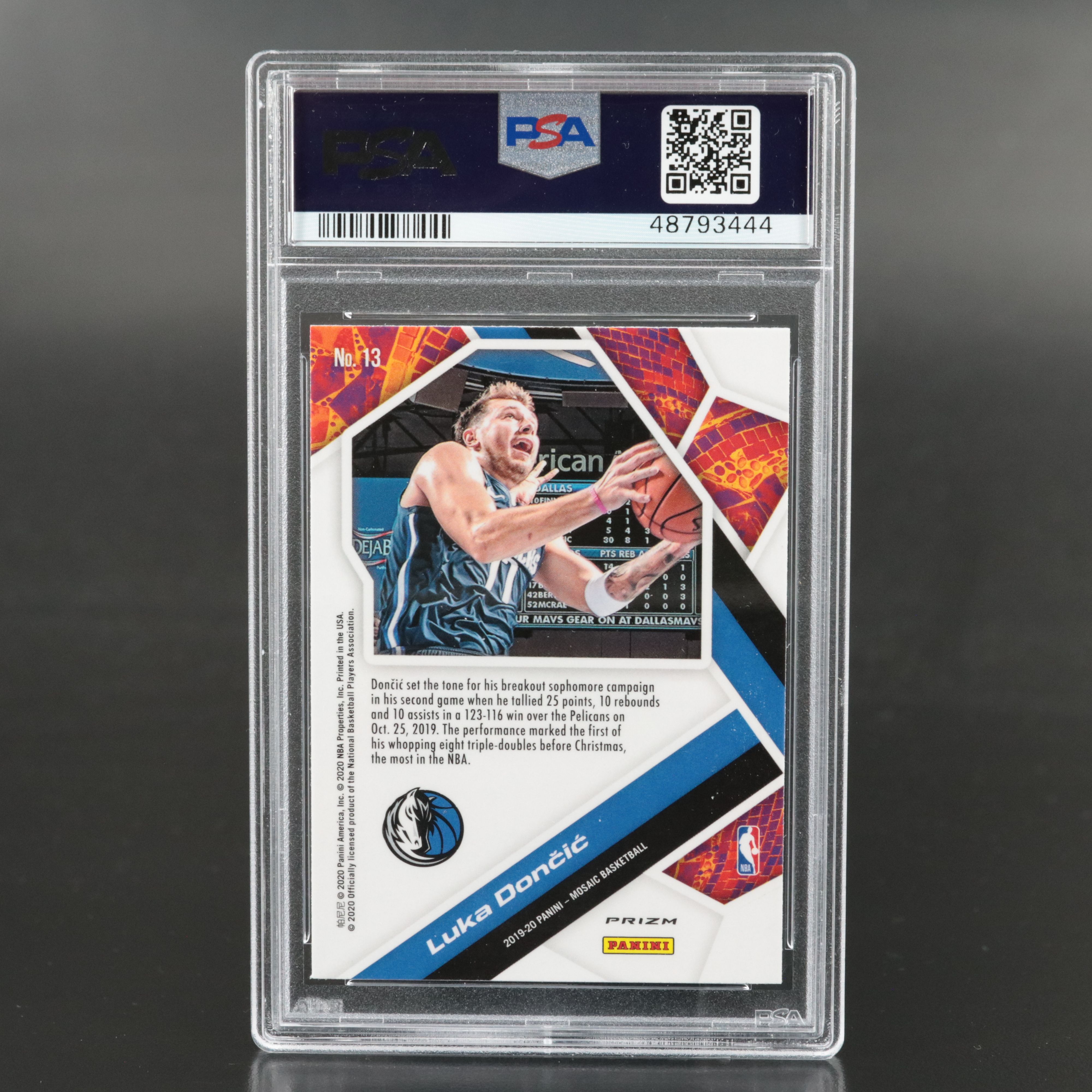 2019 Mosaic Luka Doncic Will To Win Green Prizm Basketball Card Graded PSA 10