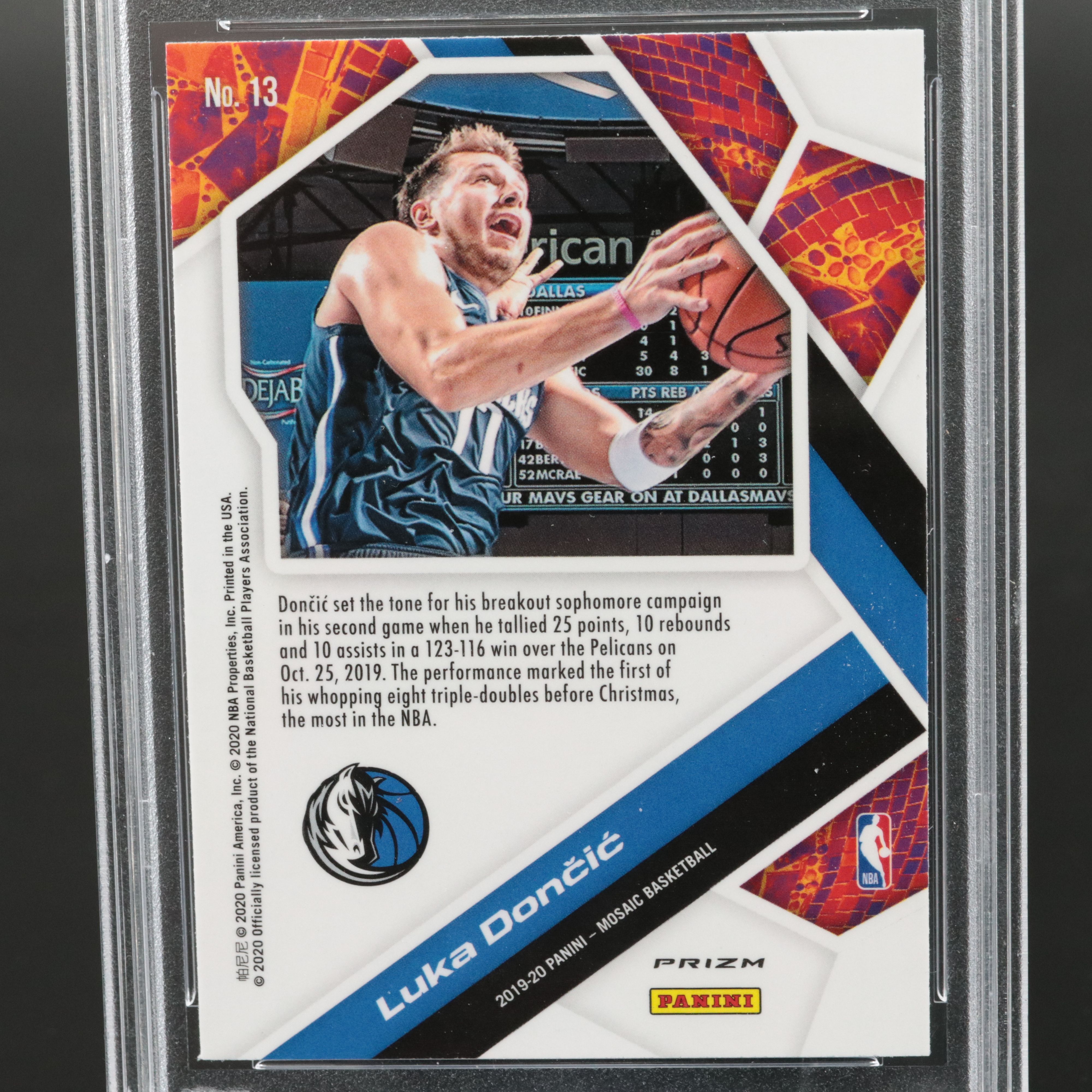2019 Mosaic Luka Doncic Will To Win Green Prizm Basketball Card Graded PSA 10
