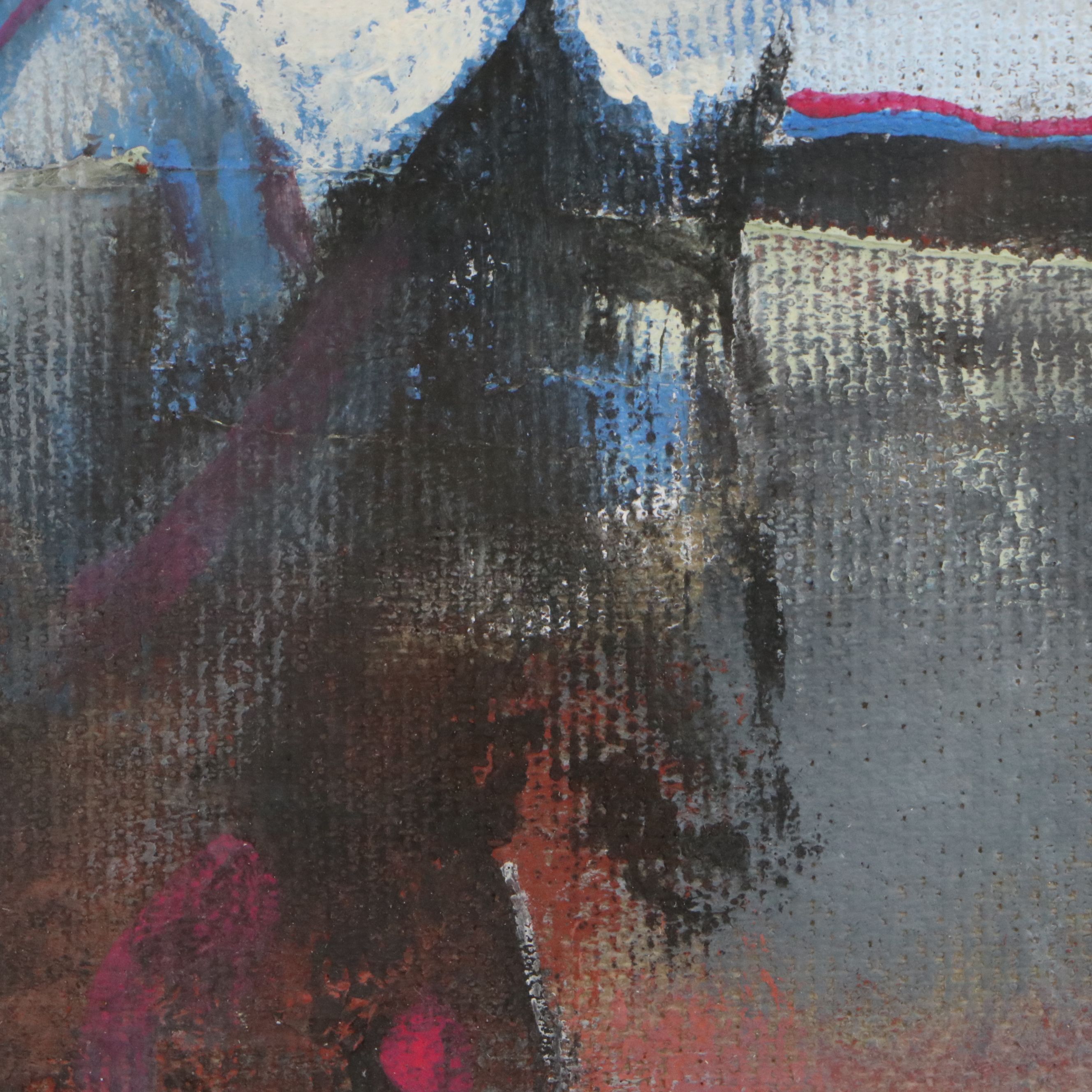 Fritz Scholder Acrylic Painting of Man on Horseback, Mid to Late 20th Century