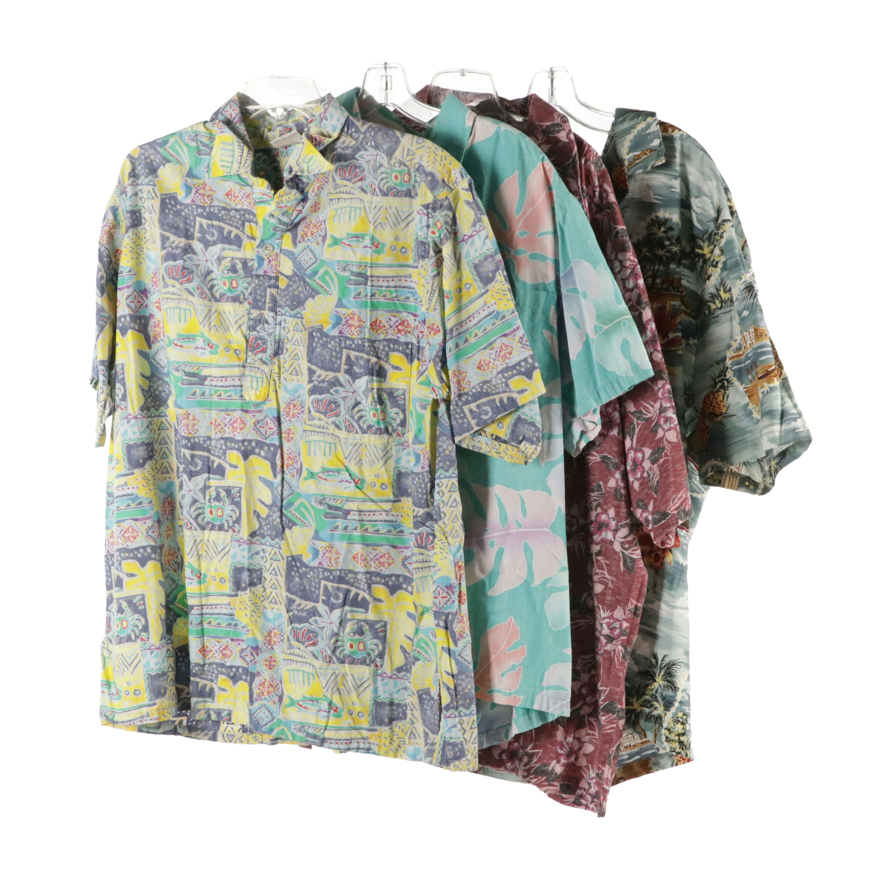 Men's Vintage Hawaiian Shirts Featuring Go Barefoot and The Hawaiian Original