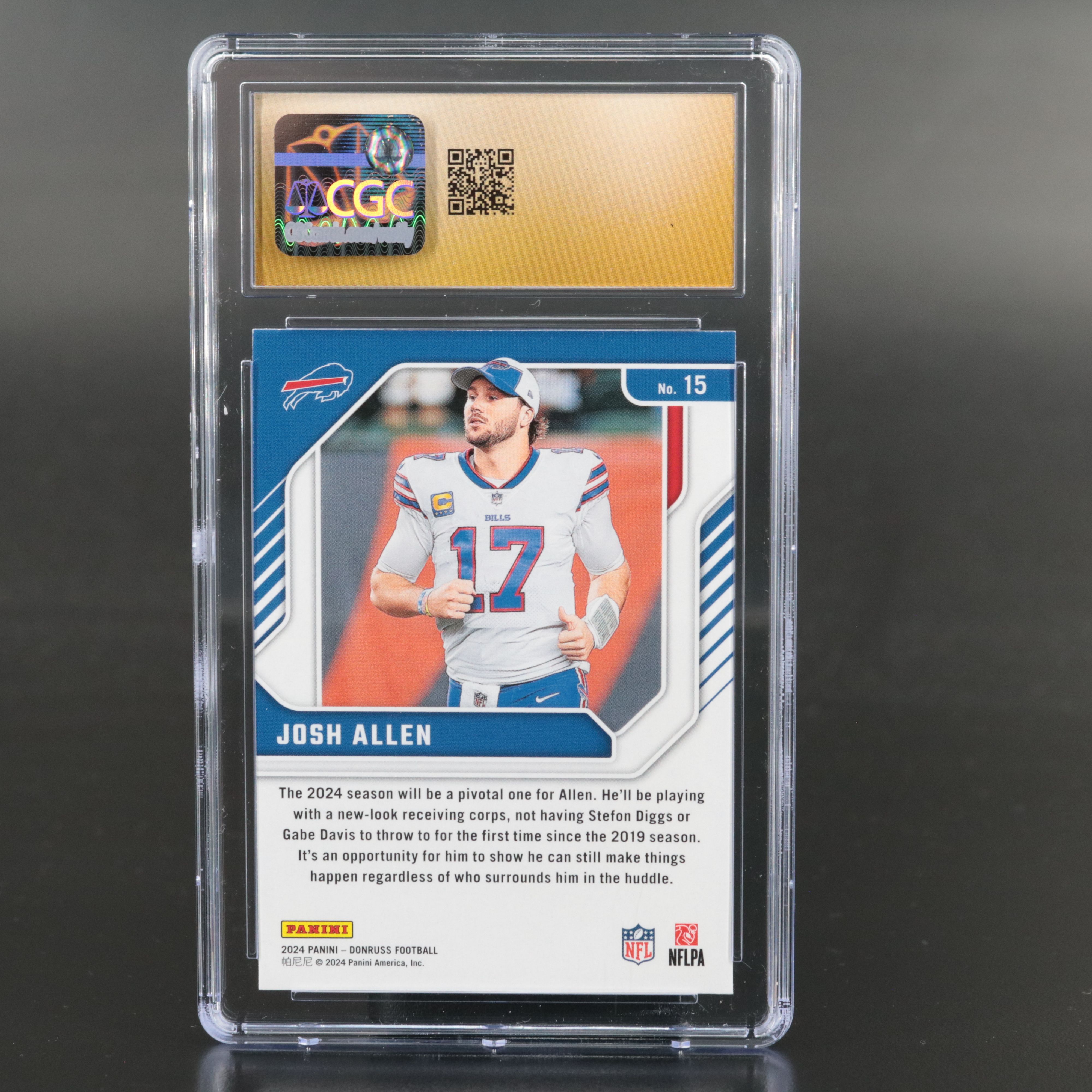 2024 Donruss Josh Allen Elite Series Football Card Graded CGC 10