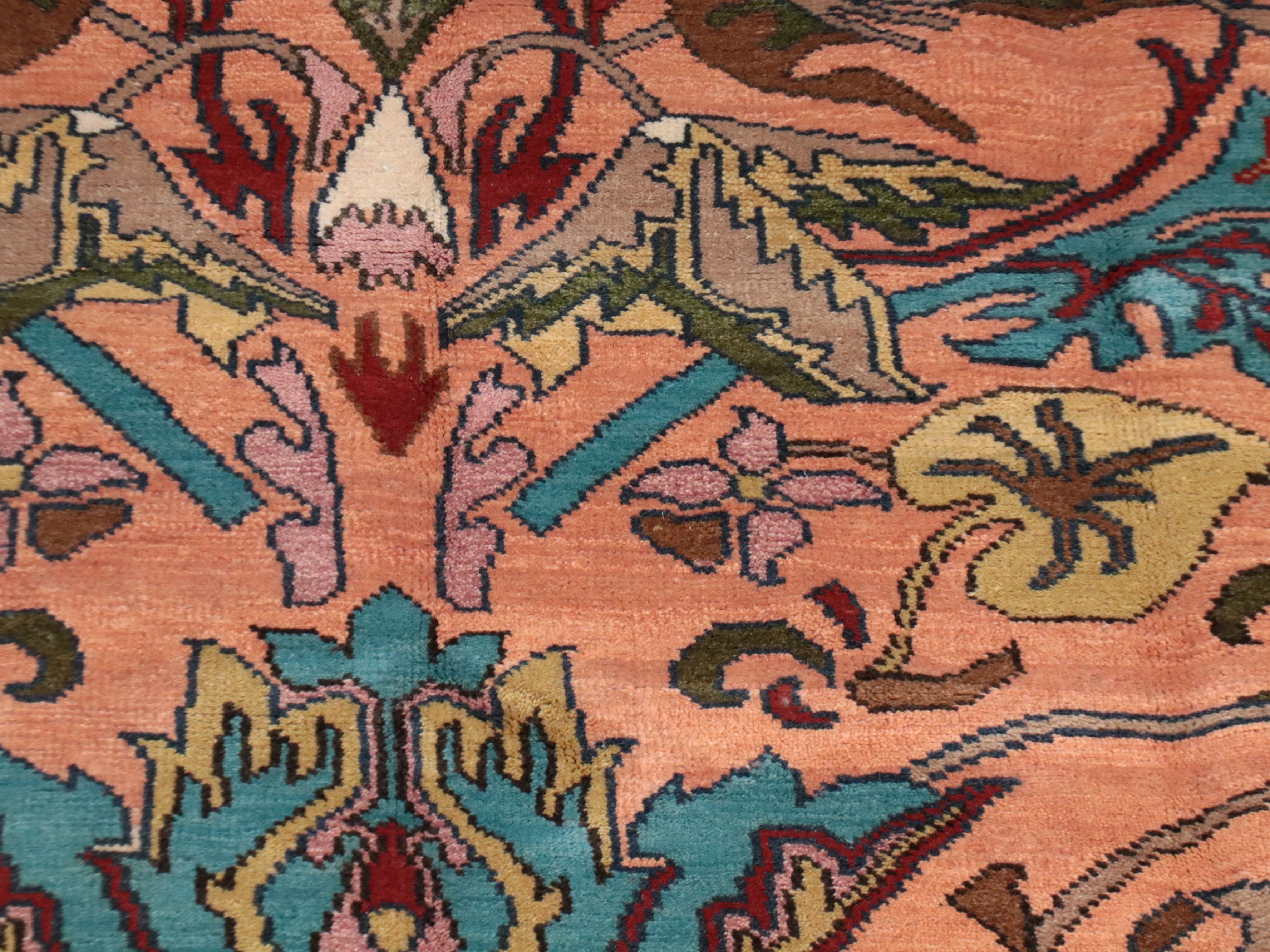 9'10 x 14' Hand-Knotted Indian "William Morris: Strawberry Thief" Room-Sized Rug