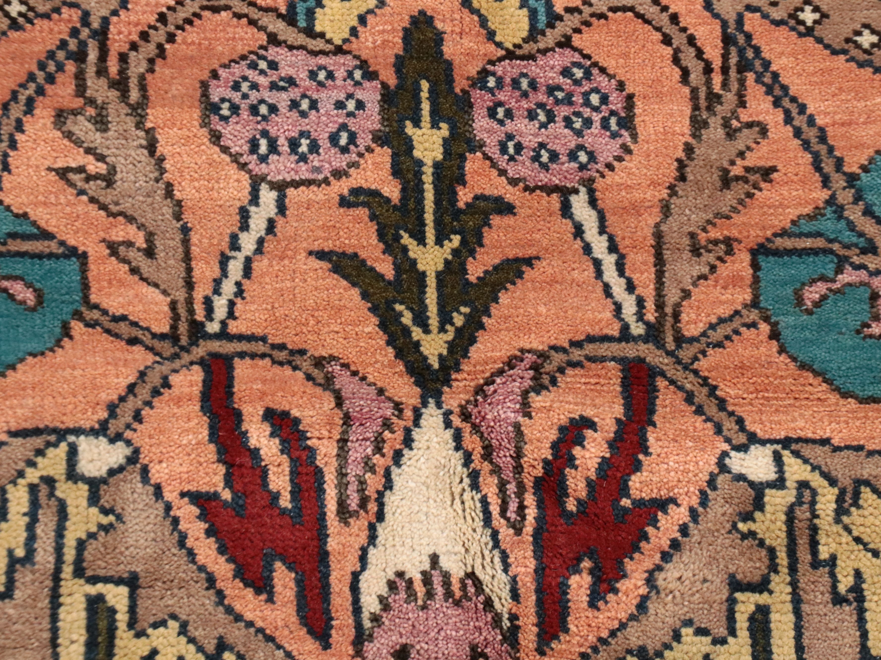 9'10 x 14' Hand-Knotted Indian "William Morris: Strawberry Thief" Room-Sized Rug