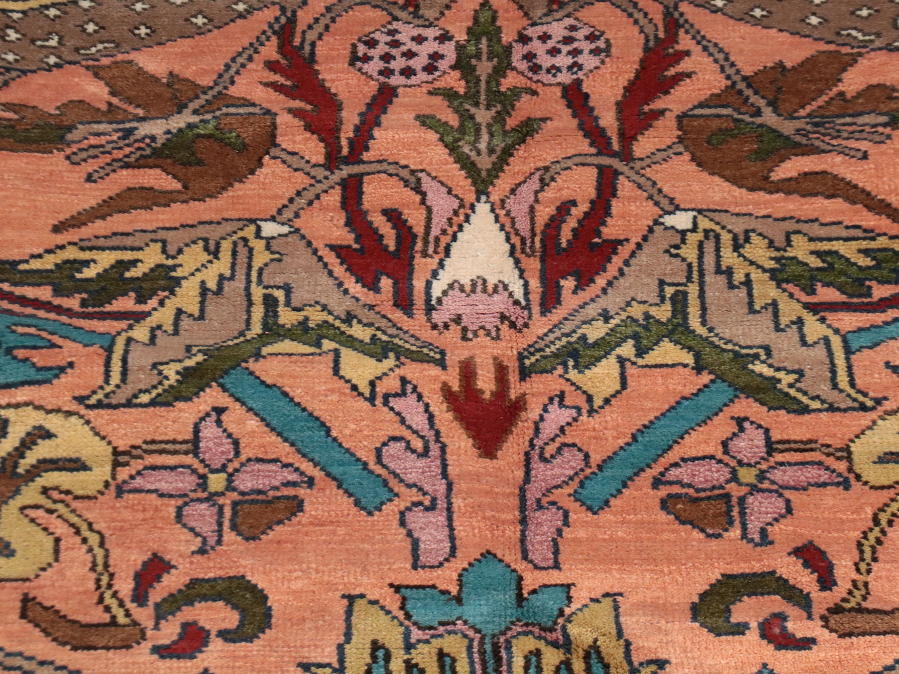 9'10 x 14' Hand-Knotted Indian "William Morris: Strawberry Thief" Room-Sized Rug