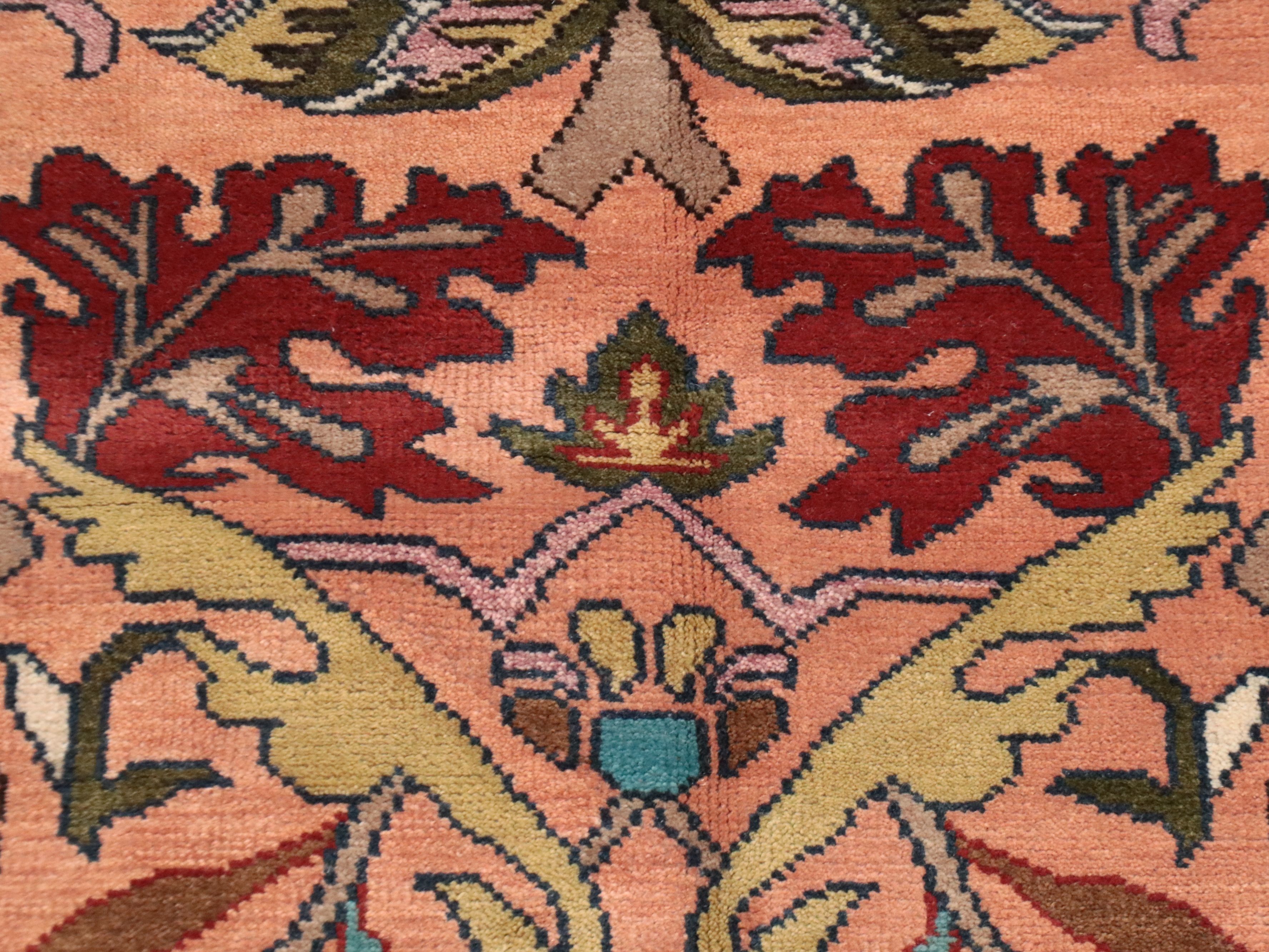 9'10 x 14' Hand-Knotted Indian "William Morris: Strawberry Thief" Room-Sized Rug