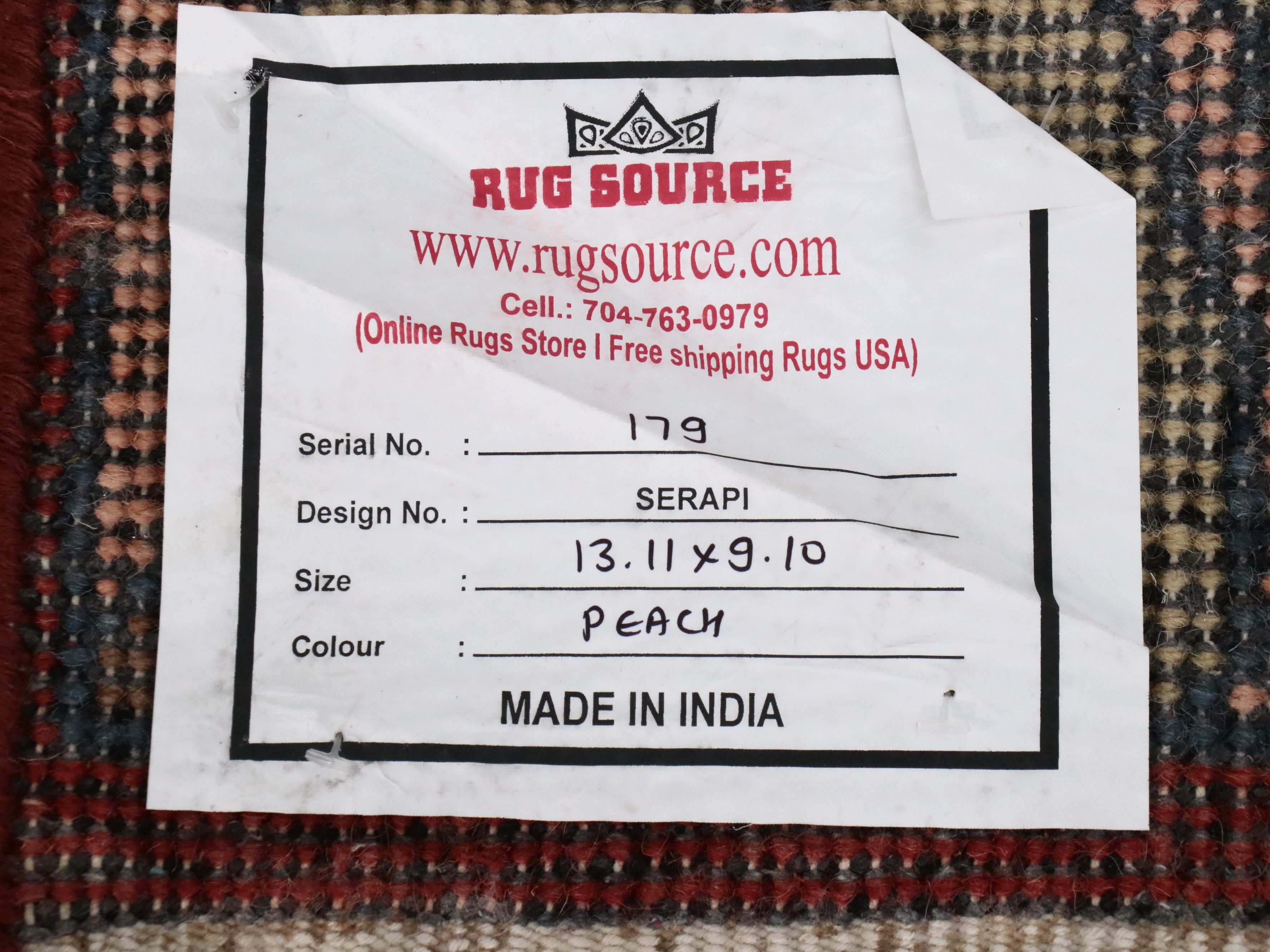 9'10 x 14' Hand-Knotted Indian "William Morris: Strawberry Thief" Room-Sized Rug