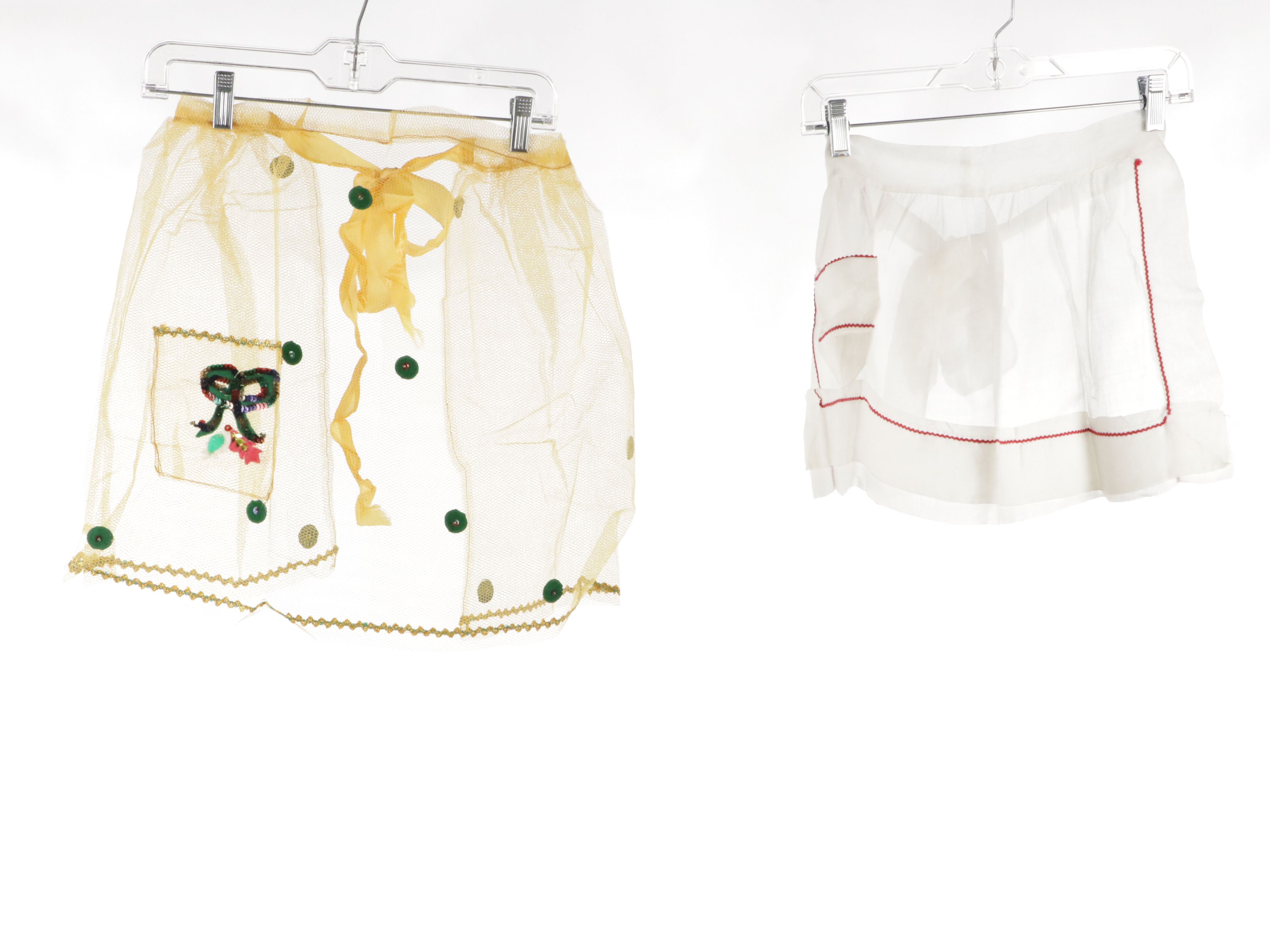 R.A.R. Vintage Red Gingham Sheer Cotton Dress with Other Vintage Aprons