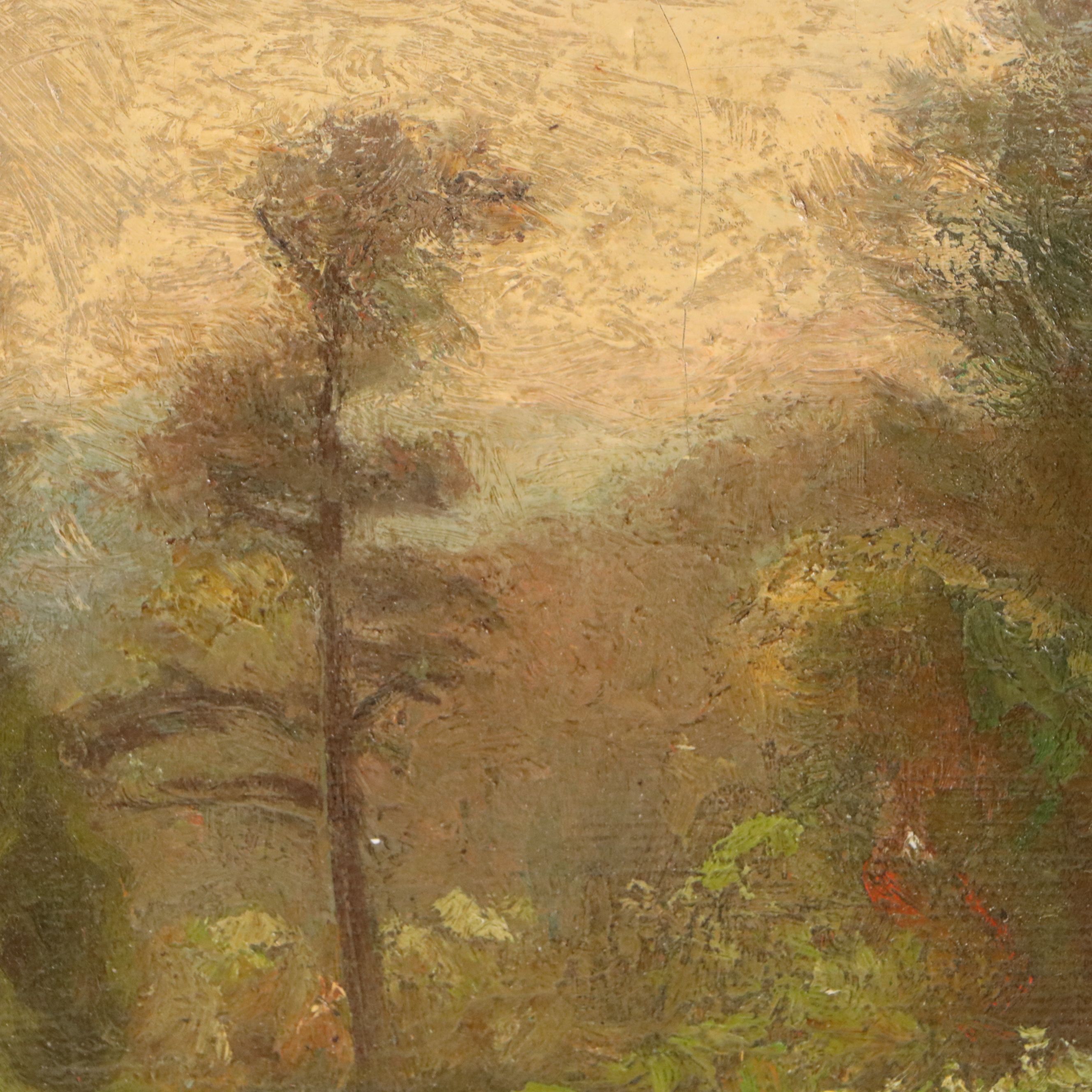 J. J. Enneking and R. A. Wentworth Oil Painting of Row Boat, Mid-19th Century