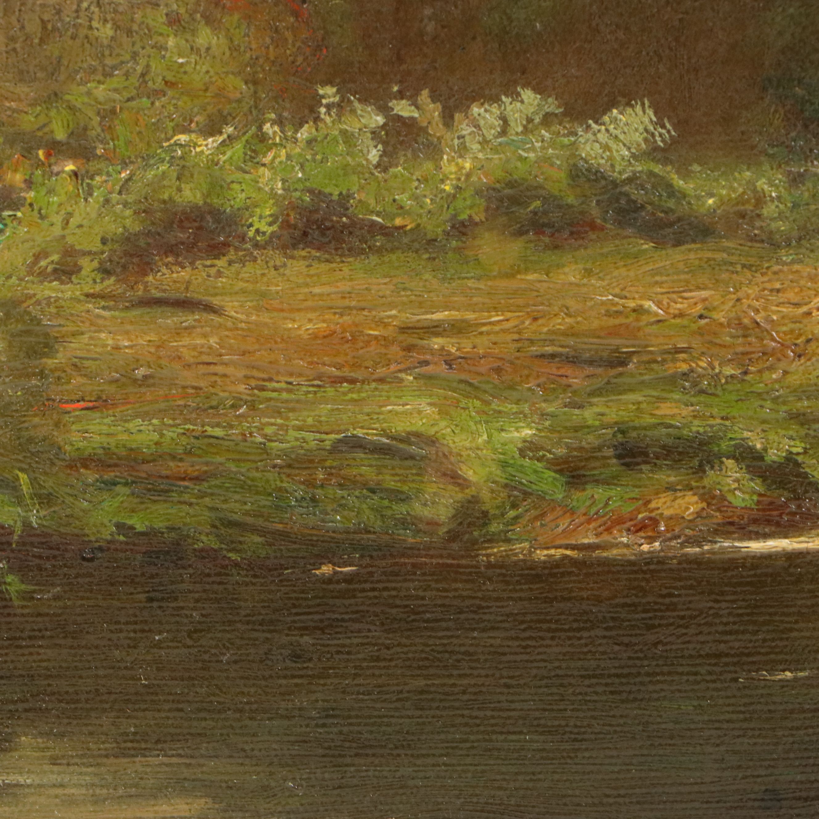 J. J. Enneking and R. A. Wentworth Oil Painting of Row Boat, Mid-19th Century