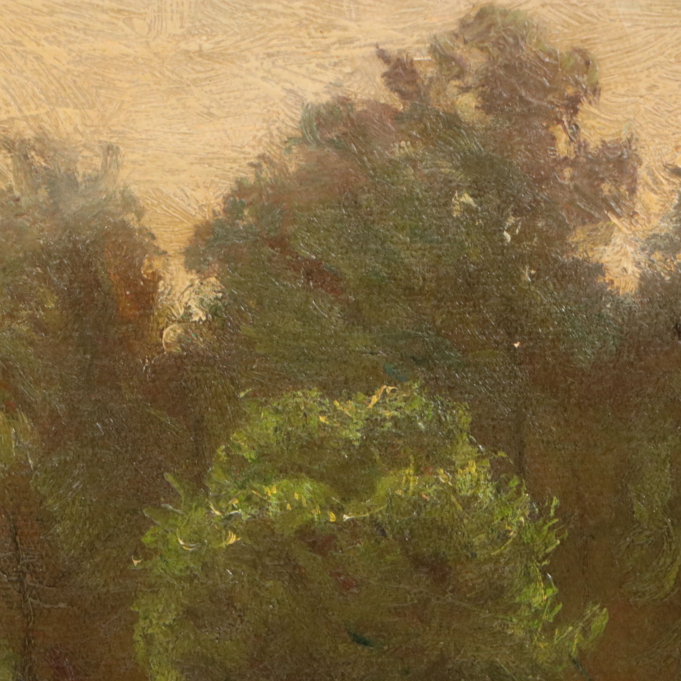 J. J. Enneking and R. A. Wentworth Oil Painting of Row Boat, Mid-19th Century