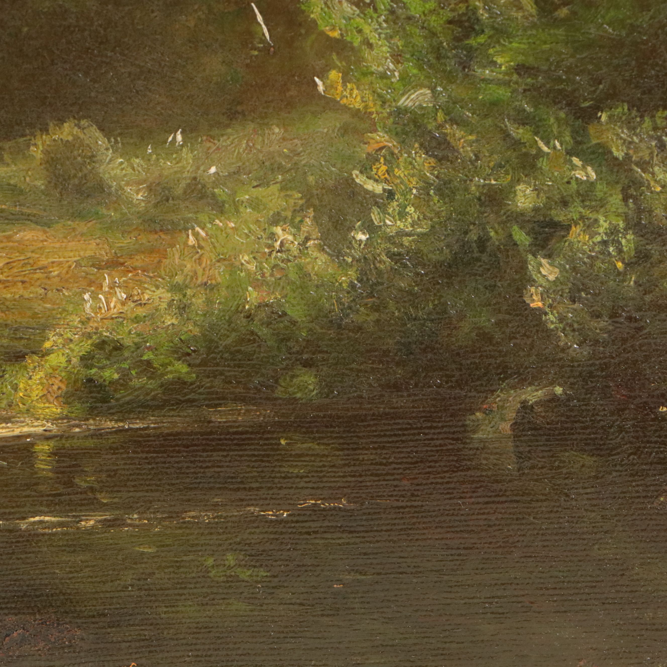 J. J. Enneking and R. A. Wentworth Oil Painting of Row Boat, Mid-19th Century