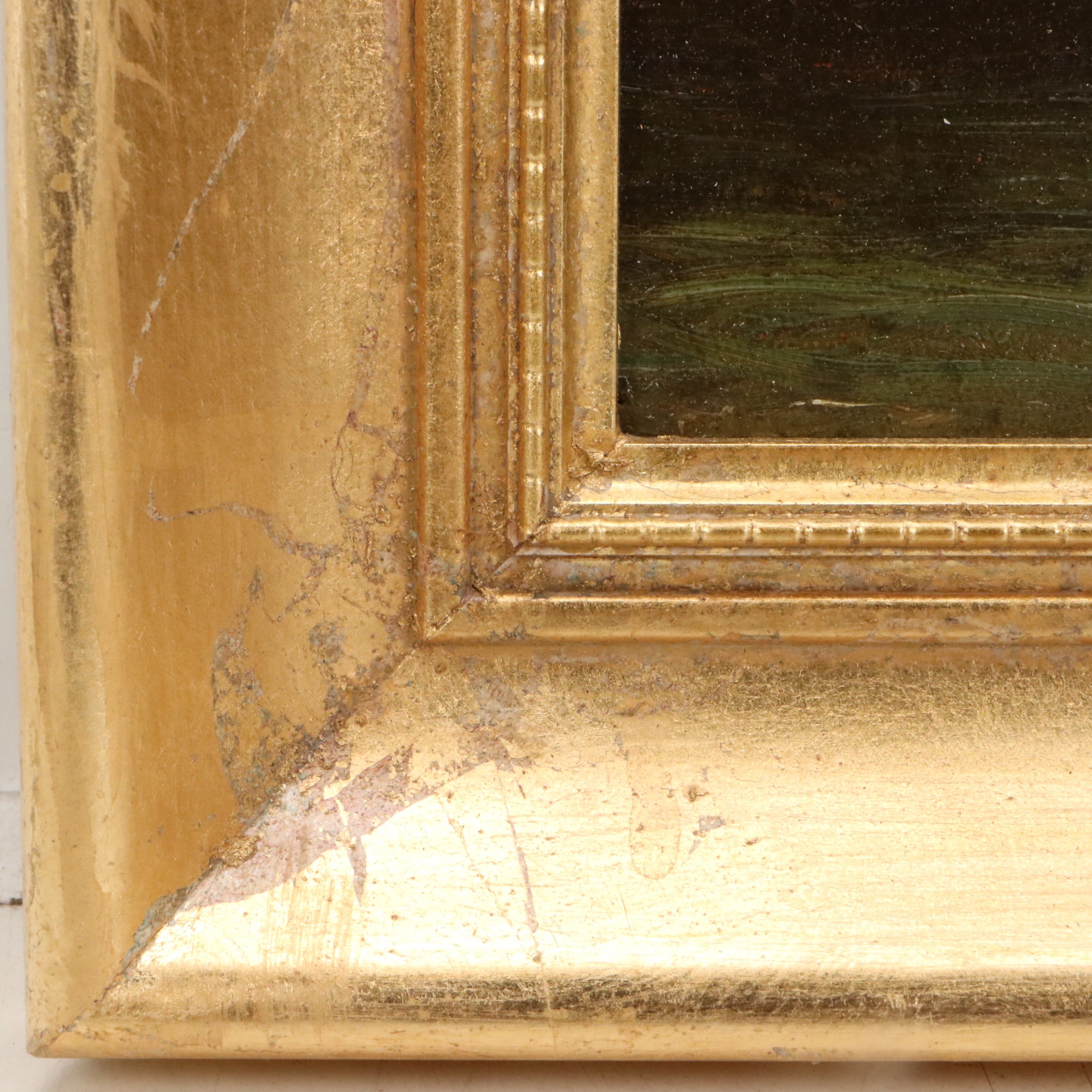 J. J. Enneking and R. A. Wentworth Oil Painting of Row Boat, Mid-19th Century