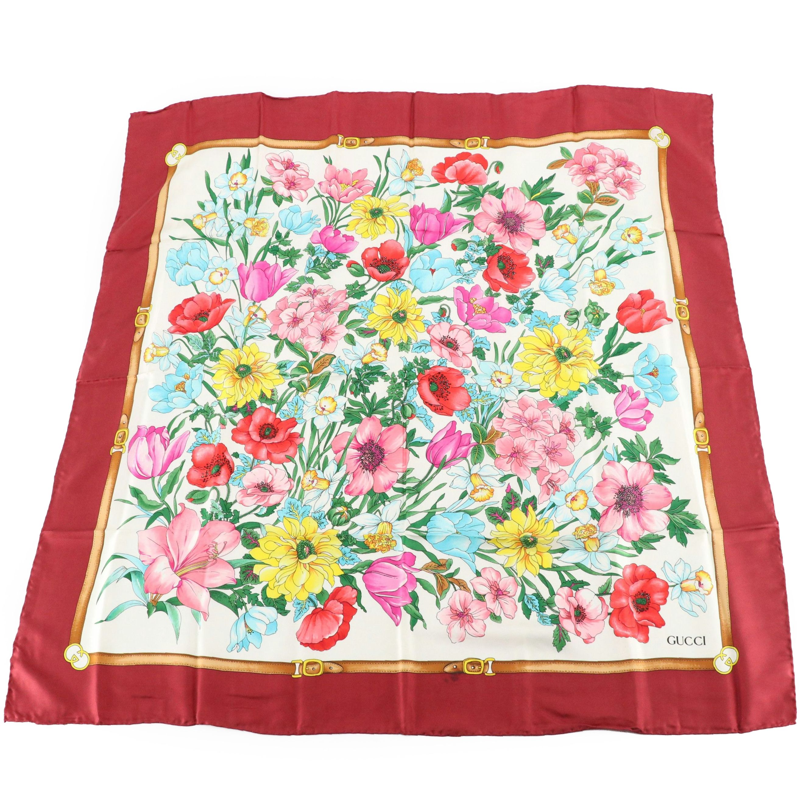 Gucci Flora Printed Silk Scarf