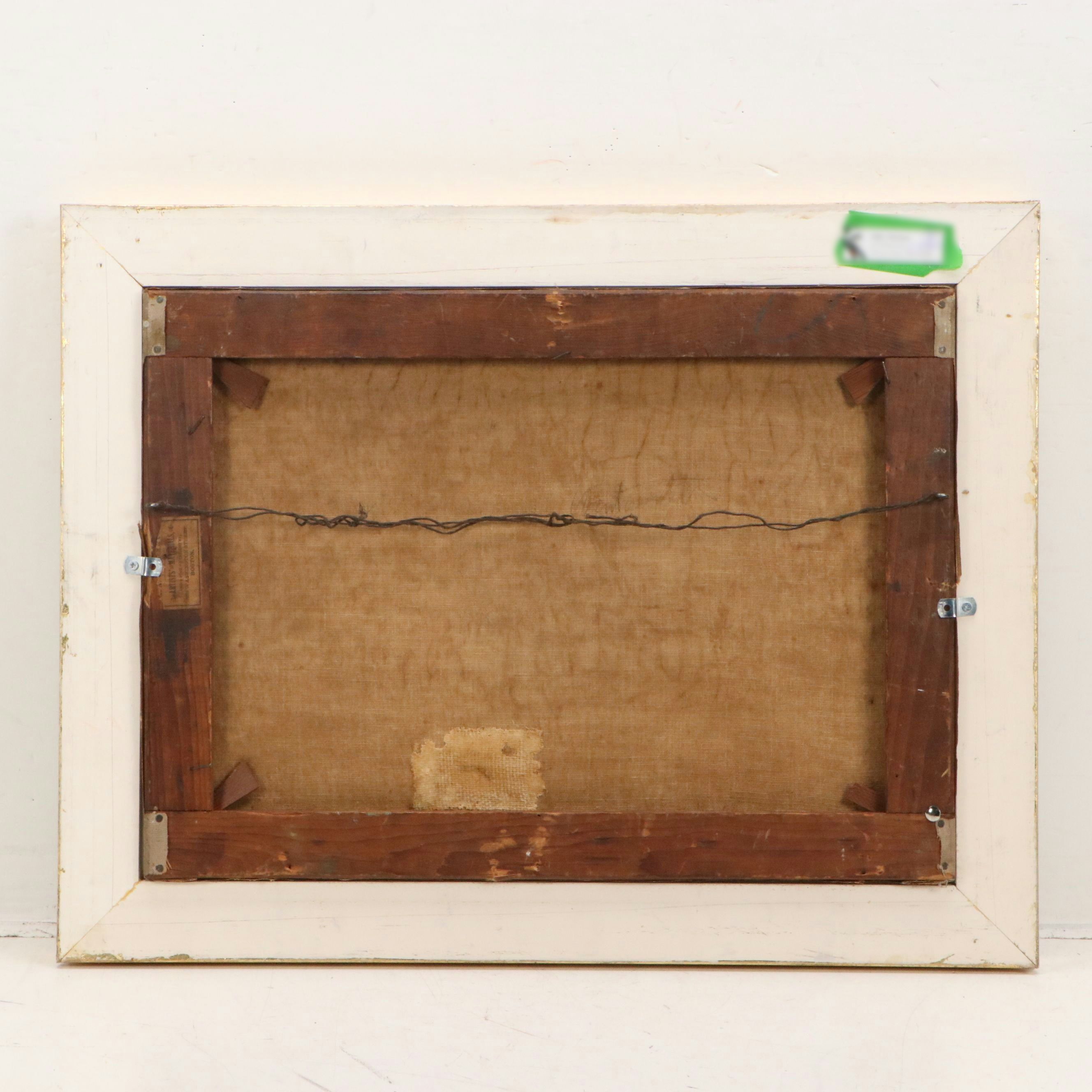 J. J. Enneking and R. A. Wentworth Oil Painting of Row Boat, Mid-19th Century